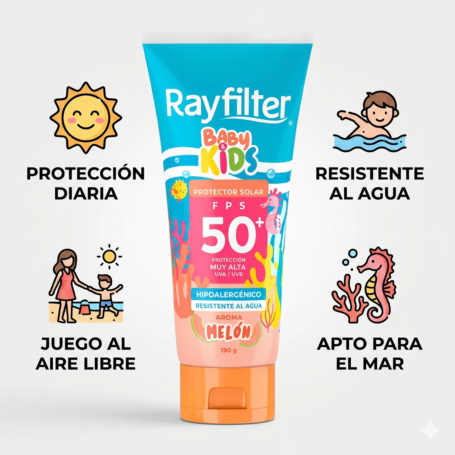 Protector Solar Rayfilter Baby & Kids Spf50 Melon 190 Gr-2