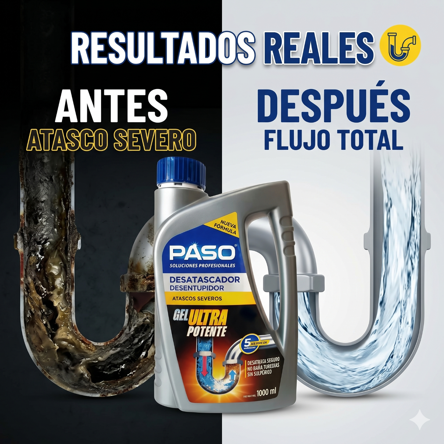 Destapa Desatasca Cañerias Atascos Severos Gel 1l-3