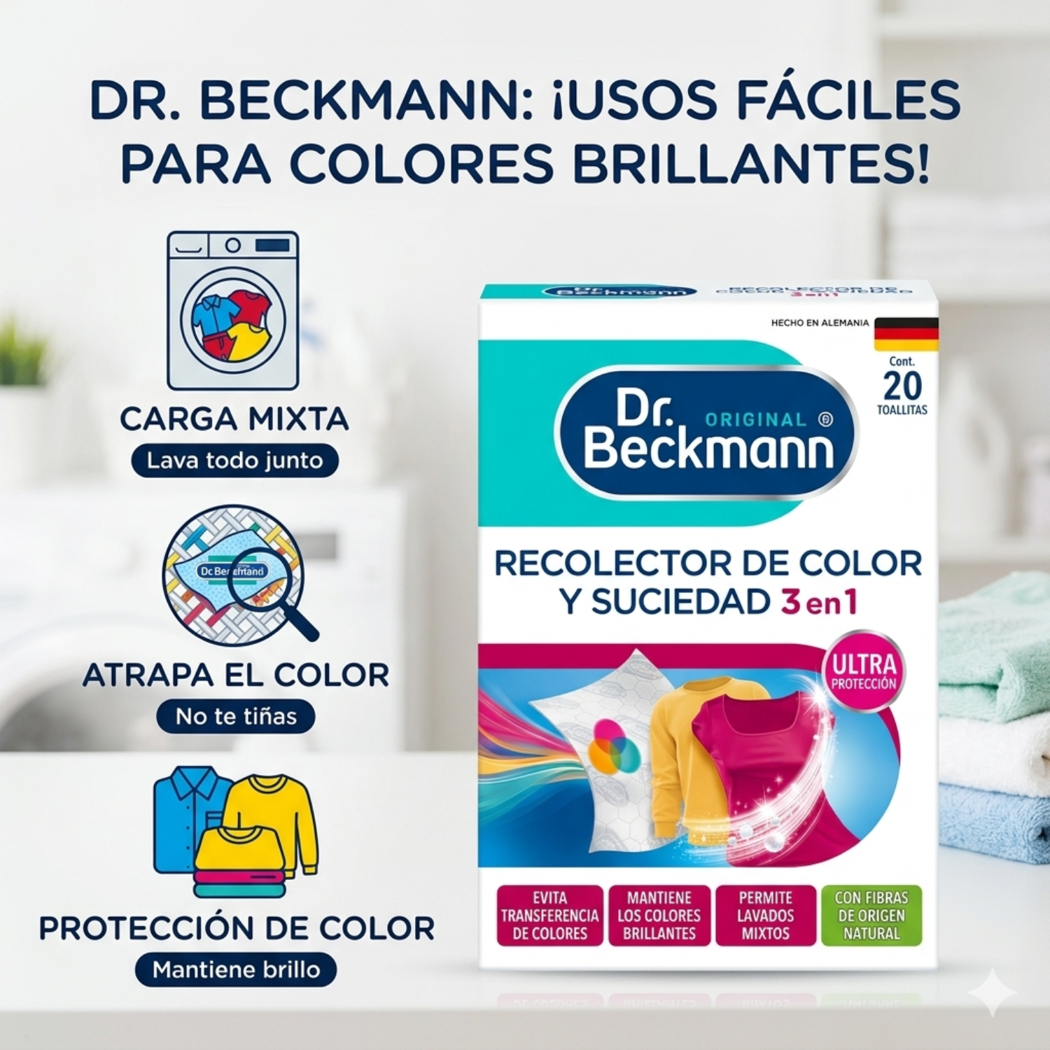 Toallitas Atrapa Color Dr. Beckmann 20 Unidades-2