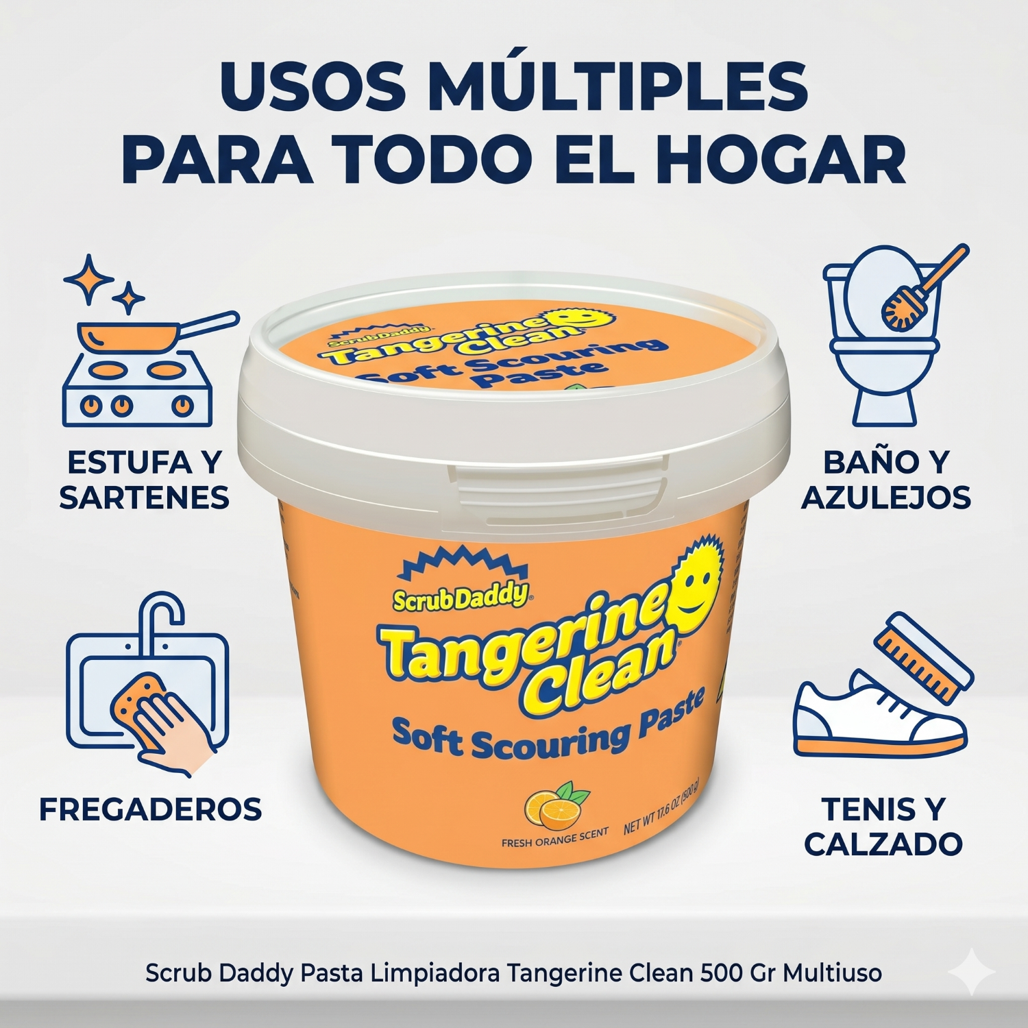 Scrub Daddy Pasta Limpiadora Tangerine Clean 500 Gr Multiuso-2
