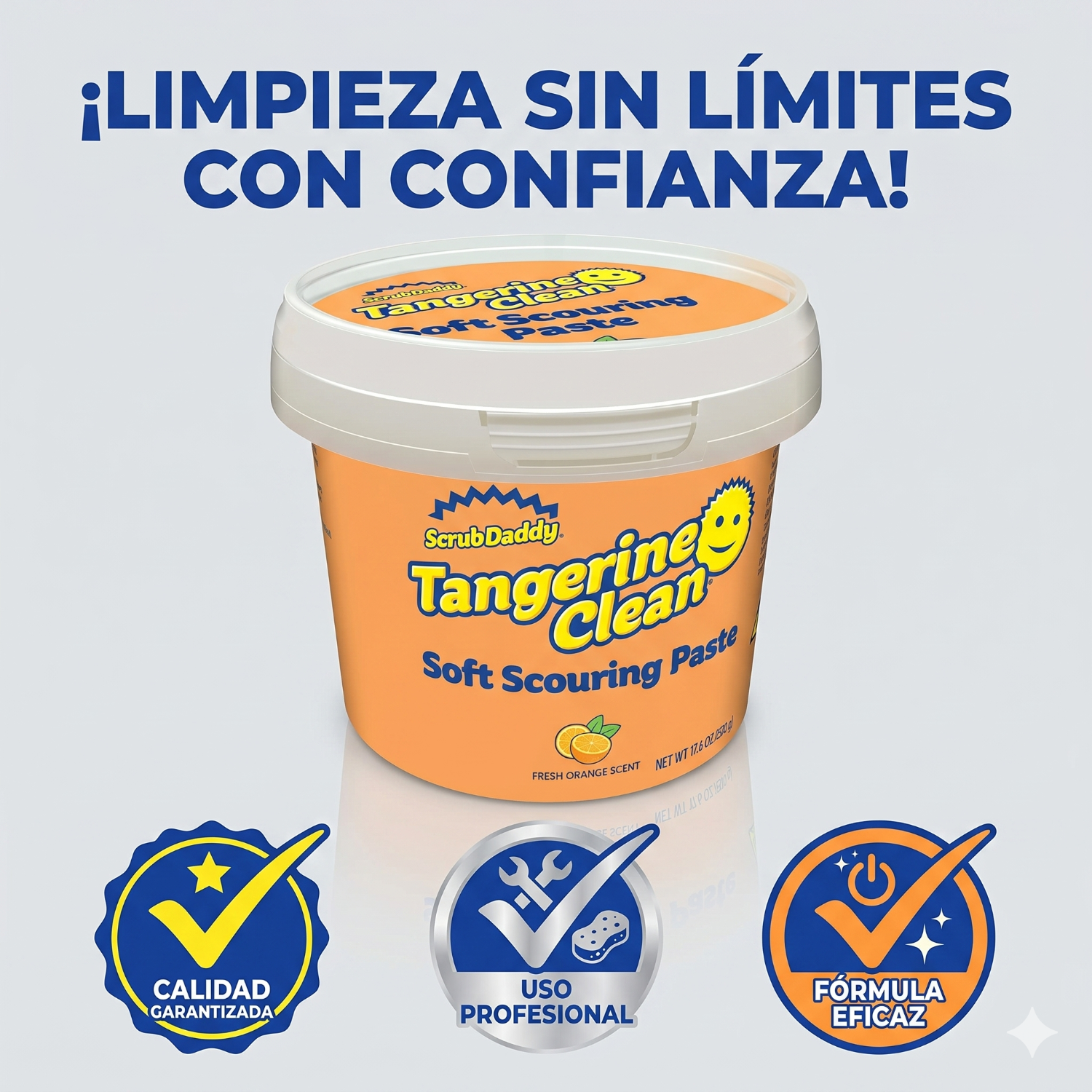 Scrub Daddy Pasta Limpiadora Tangerine Clean 500 Gr Multiuso-4