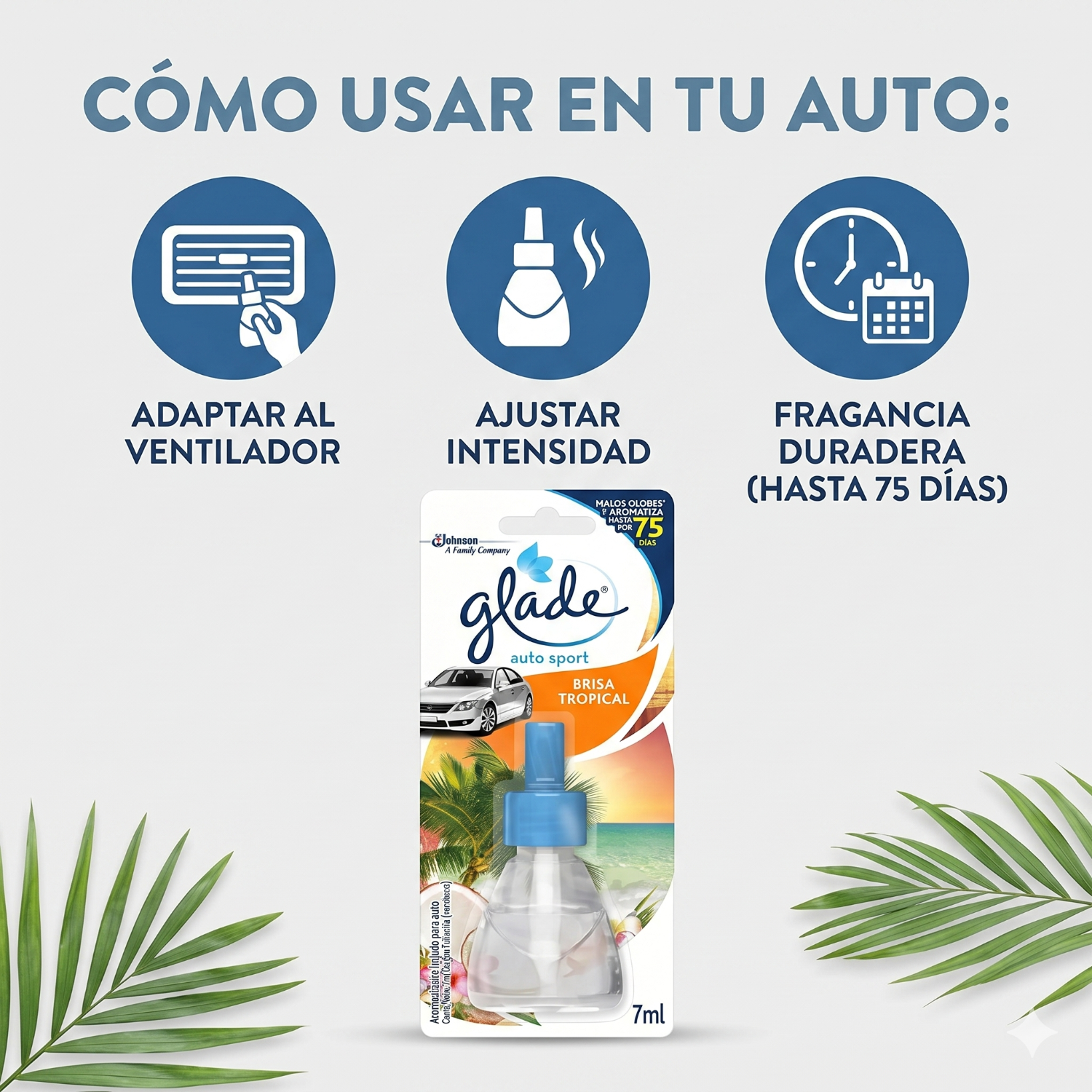 Recarga Aromatizante Glade Auto Brisa Tropical 7ml-2