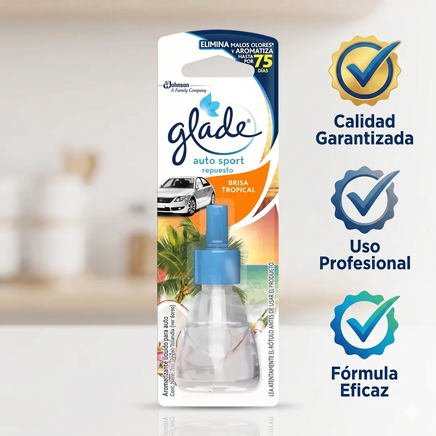 Recarga Aromatizante Glade Auto Brisa Tropical 7ml-4