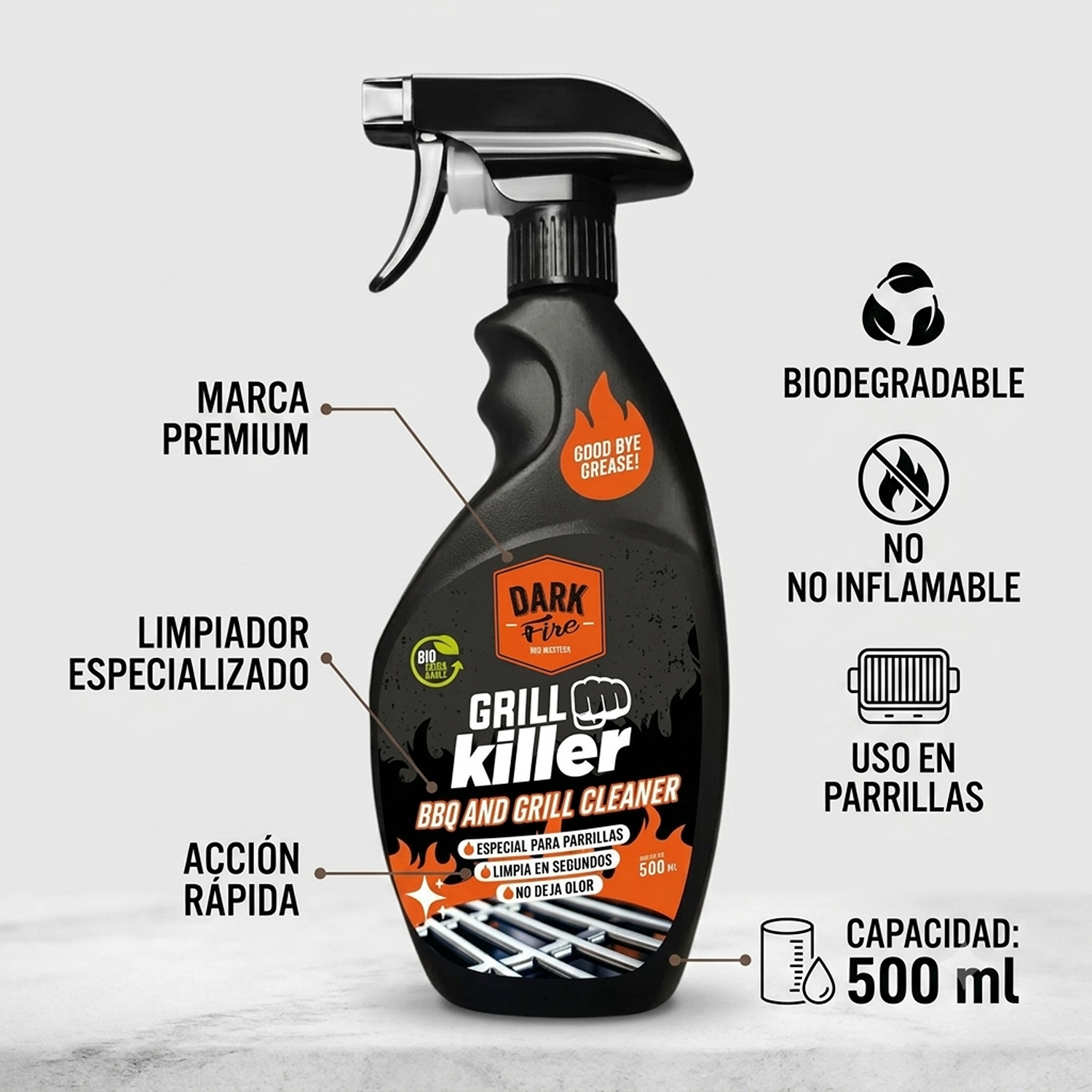 Limpiador Desengrasante Parrilla Dark Fire Grill 500ml-4