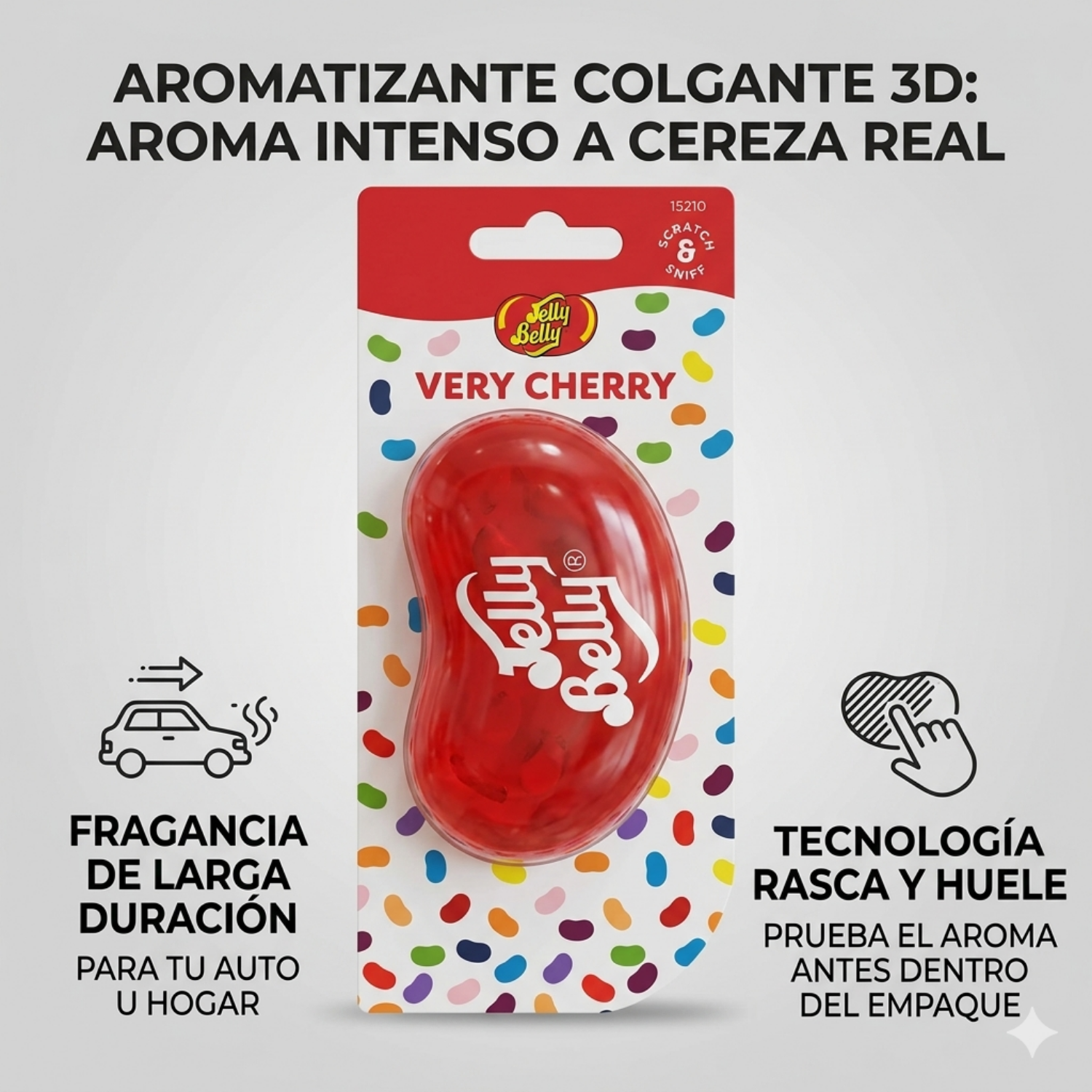 Aromatizante Colgante Jelly Belly 3D Very Cherry Cereza-2