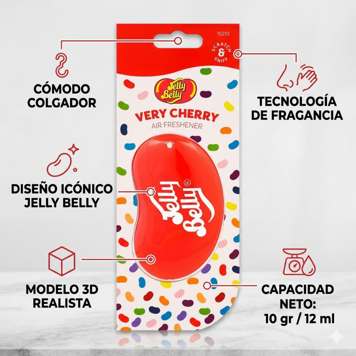 Aromatizante Colgante Jelly Belly 3D Very Cherry Cereza-4