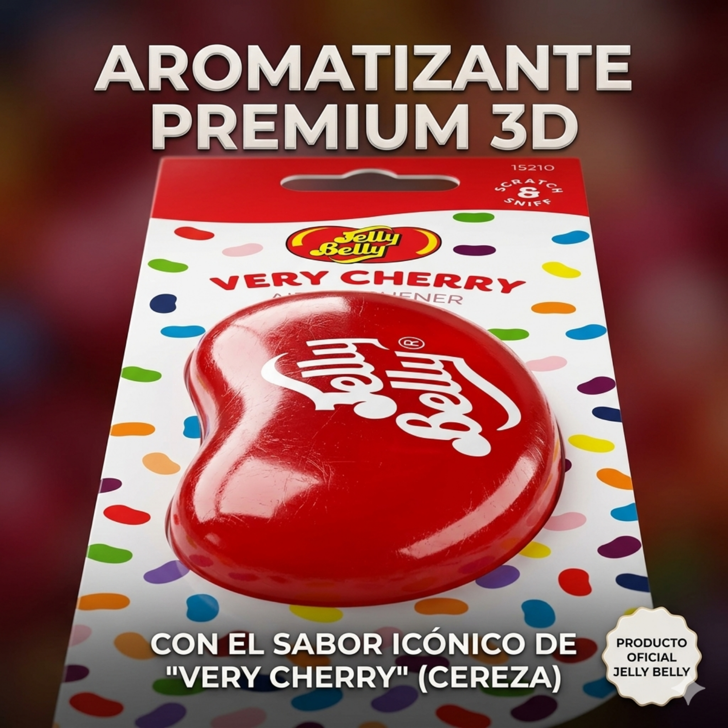 Aromatizante Colgante Jelly Belly 3D Very Cherry Cereza-7