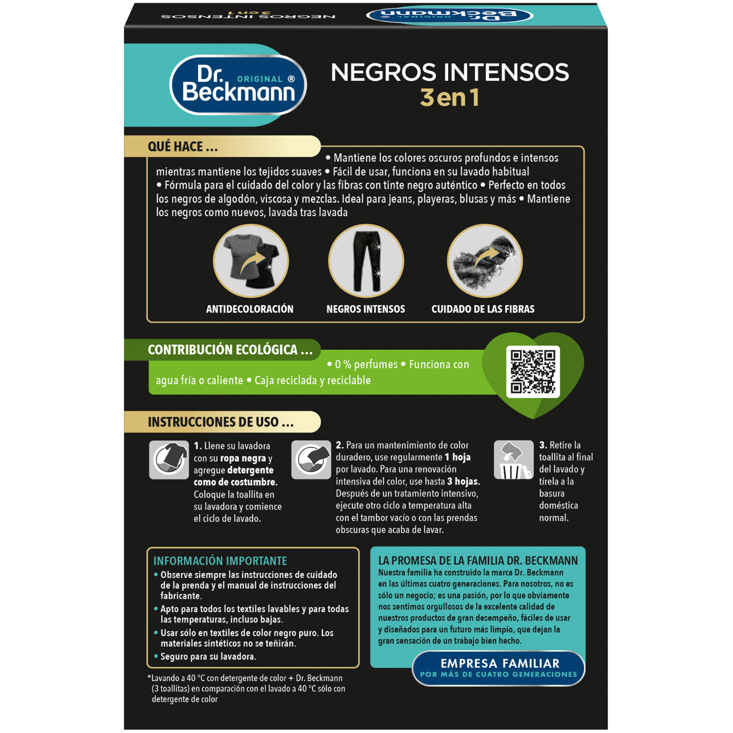 Dr. Beckmann Toallitas Renovadoras para Ropa Negra-2