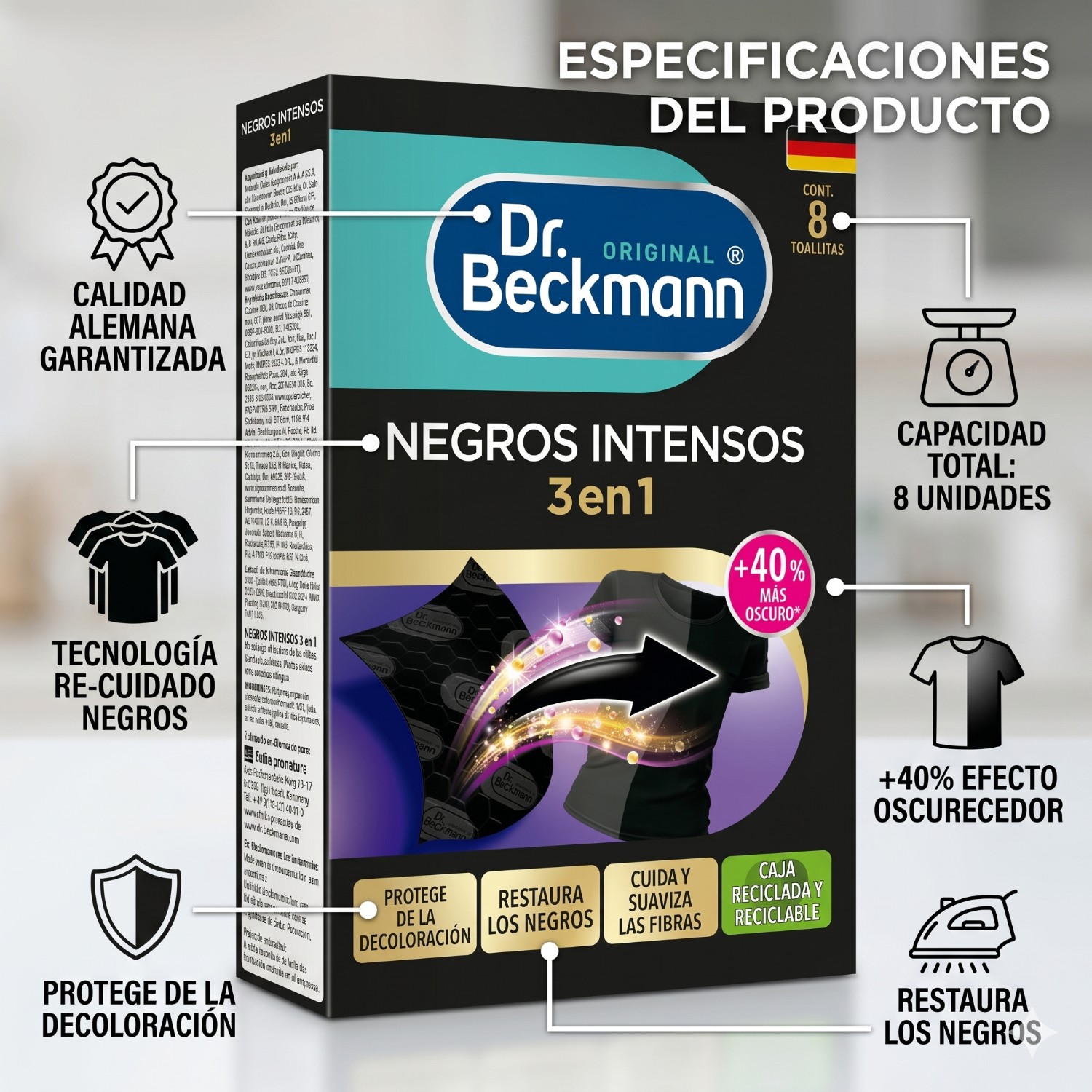 Toallitas Negros Intensos Dr. Beckmann 8 Un-3