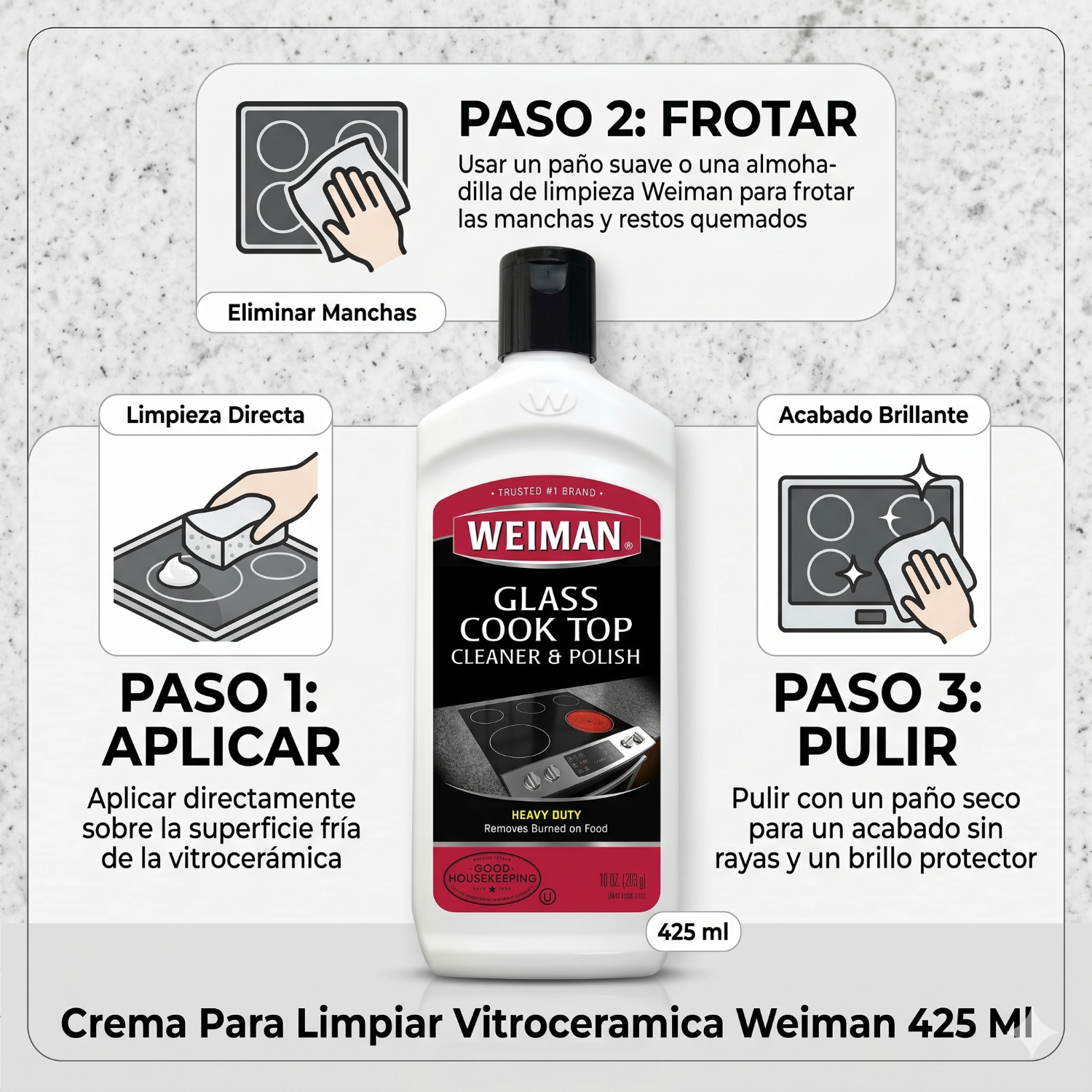 Crema Para Limpiar Vitroceramica Weiman 425 Ml-2
