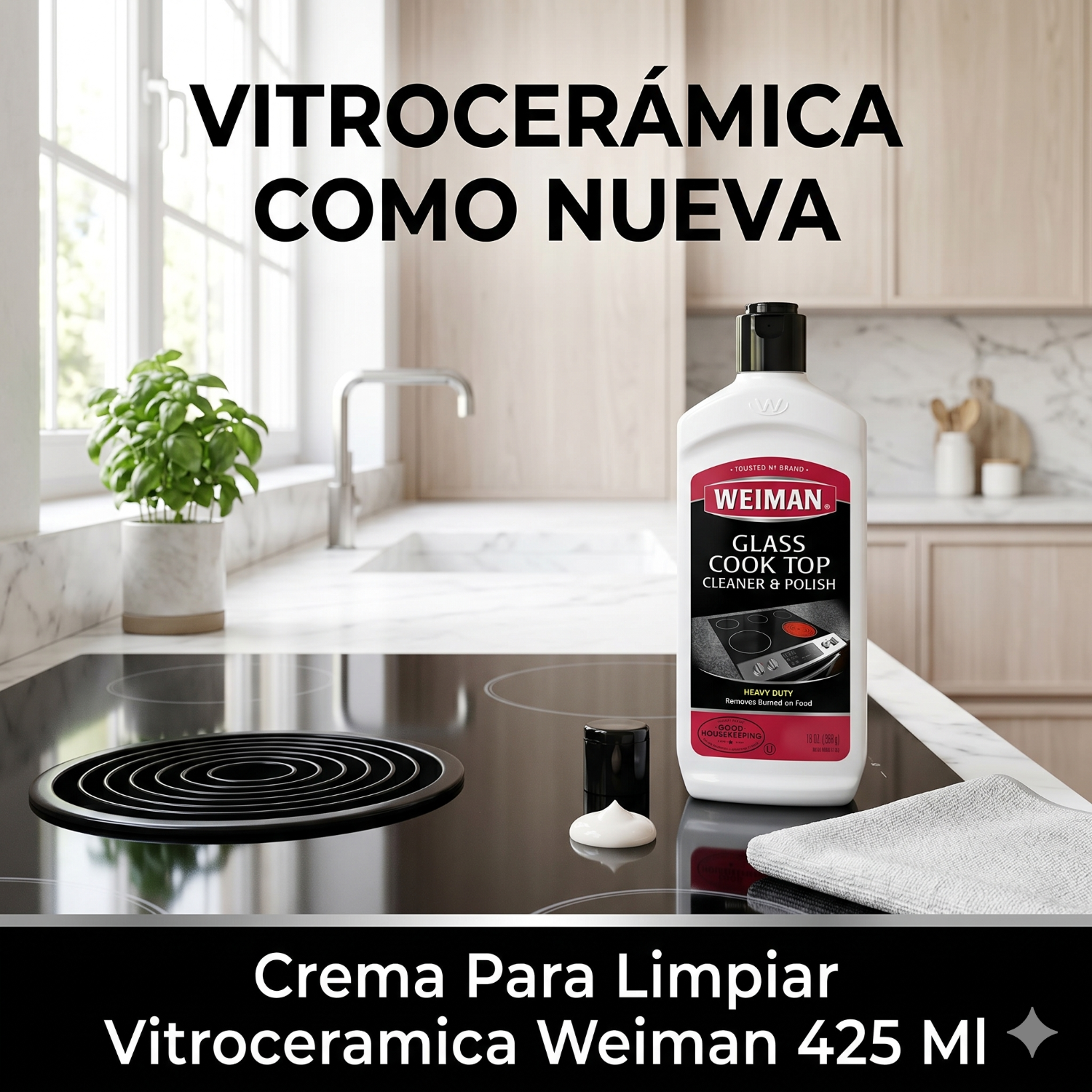 Crema Para Limpiar Vitroceramica Weiman 425 Ml-6