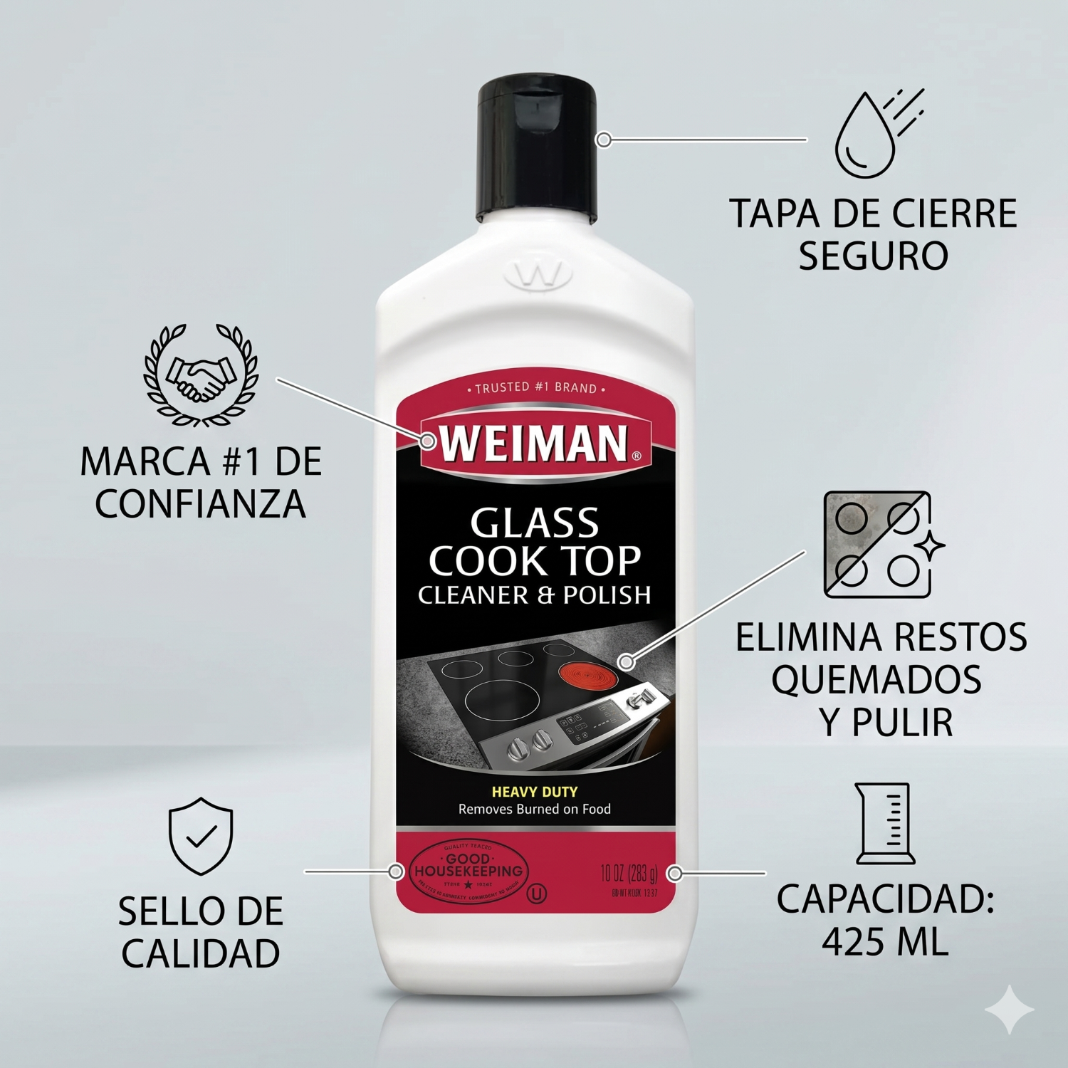 Crema Para Limpiar Vitroceramica Weiman 425 Ml-3