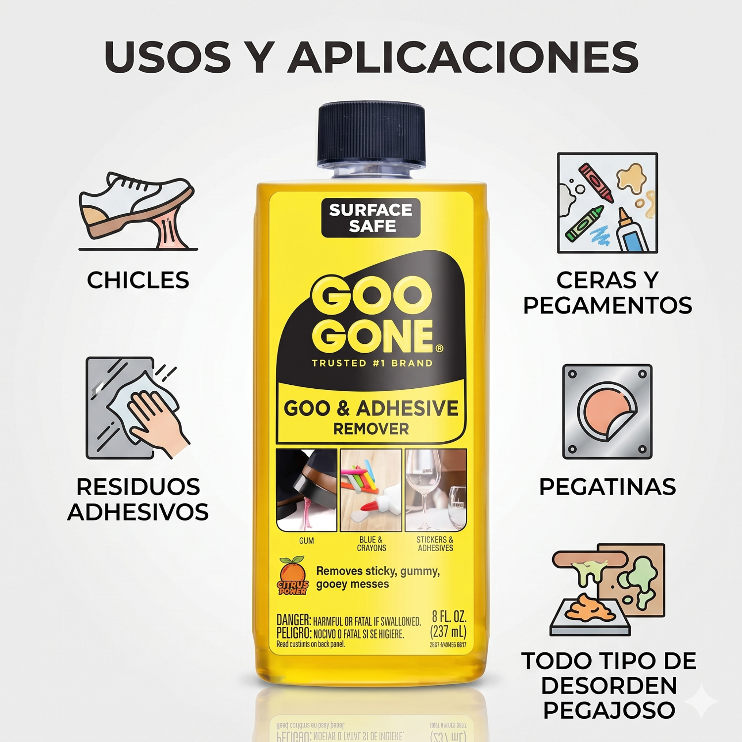Removedor De Adhesivos Original Goo Gone 236 Ml-2