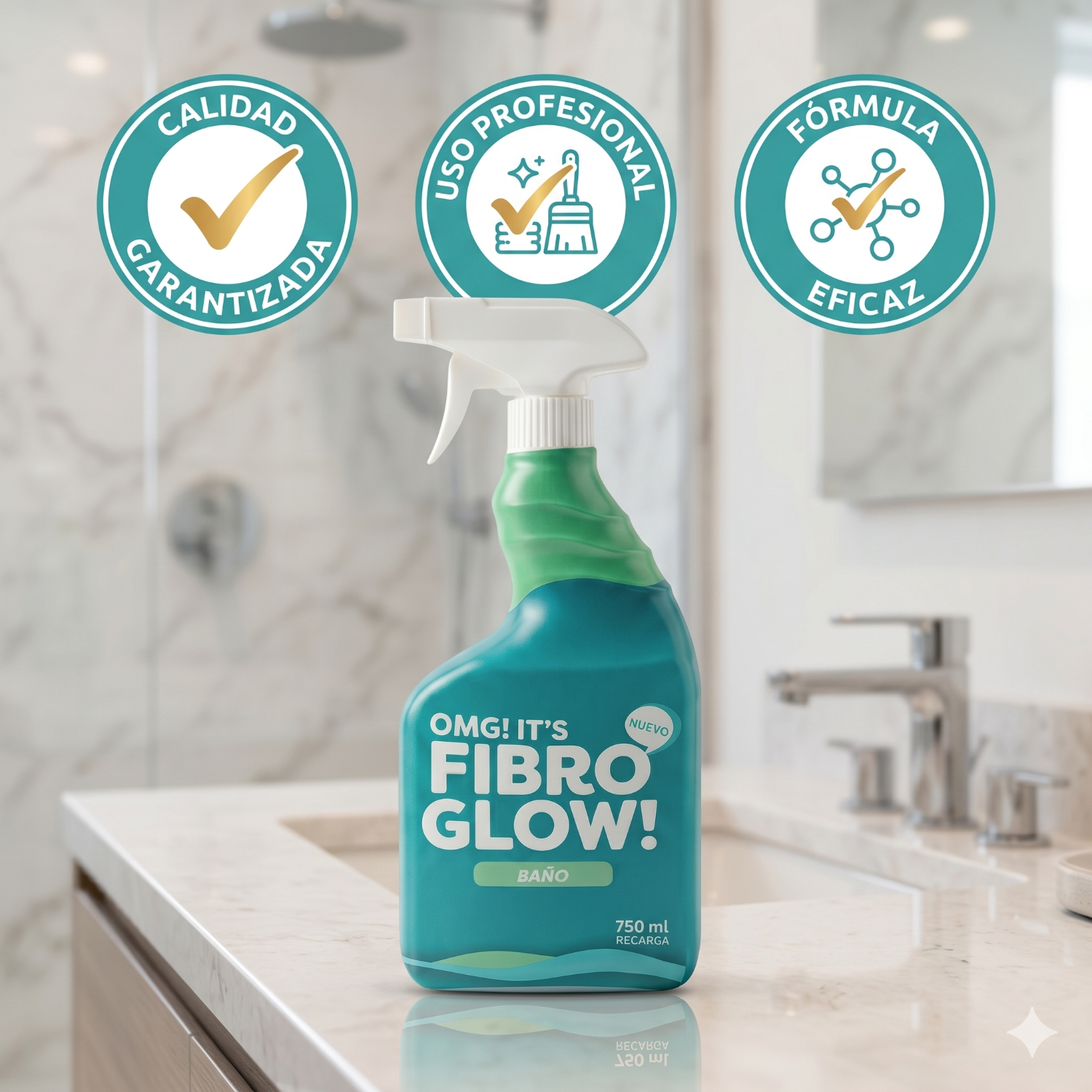 Limpiador Baño Fibro Glow Gatillo 750ml Vegano-4
