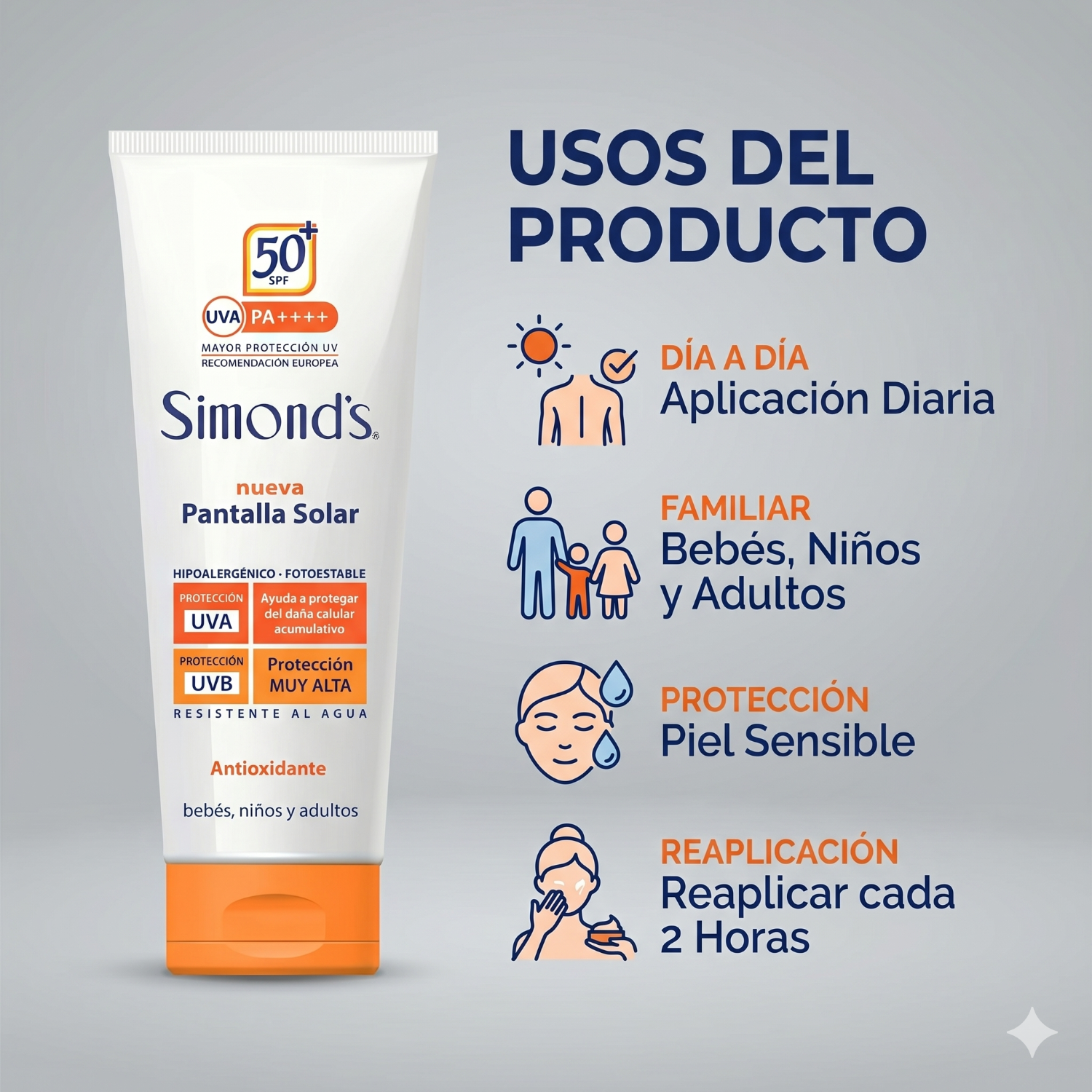 Simonds bloqueador solar SPF 50 200 ml para piel sensible-2