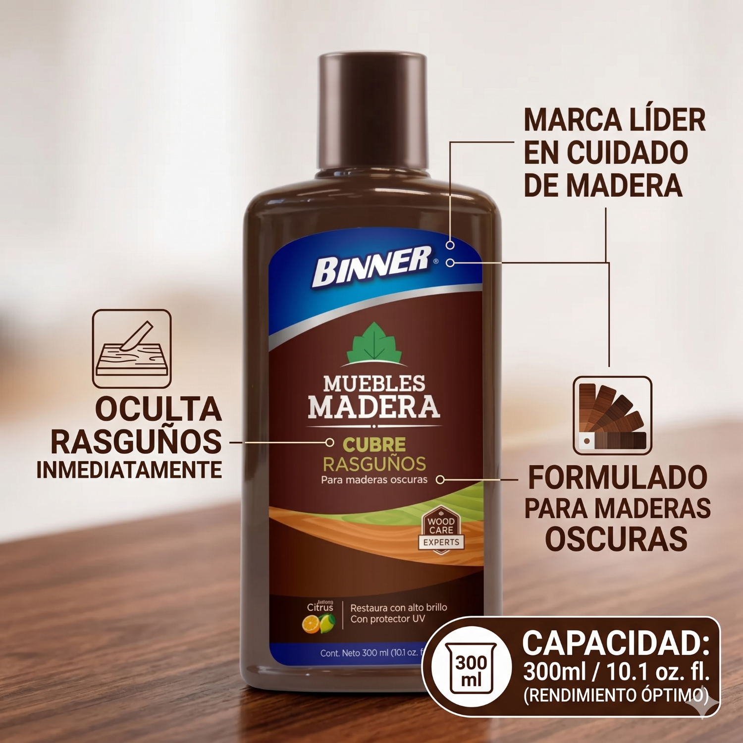 Cubre Rasguños Para Mueble De Madera 300ml-3