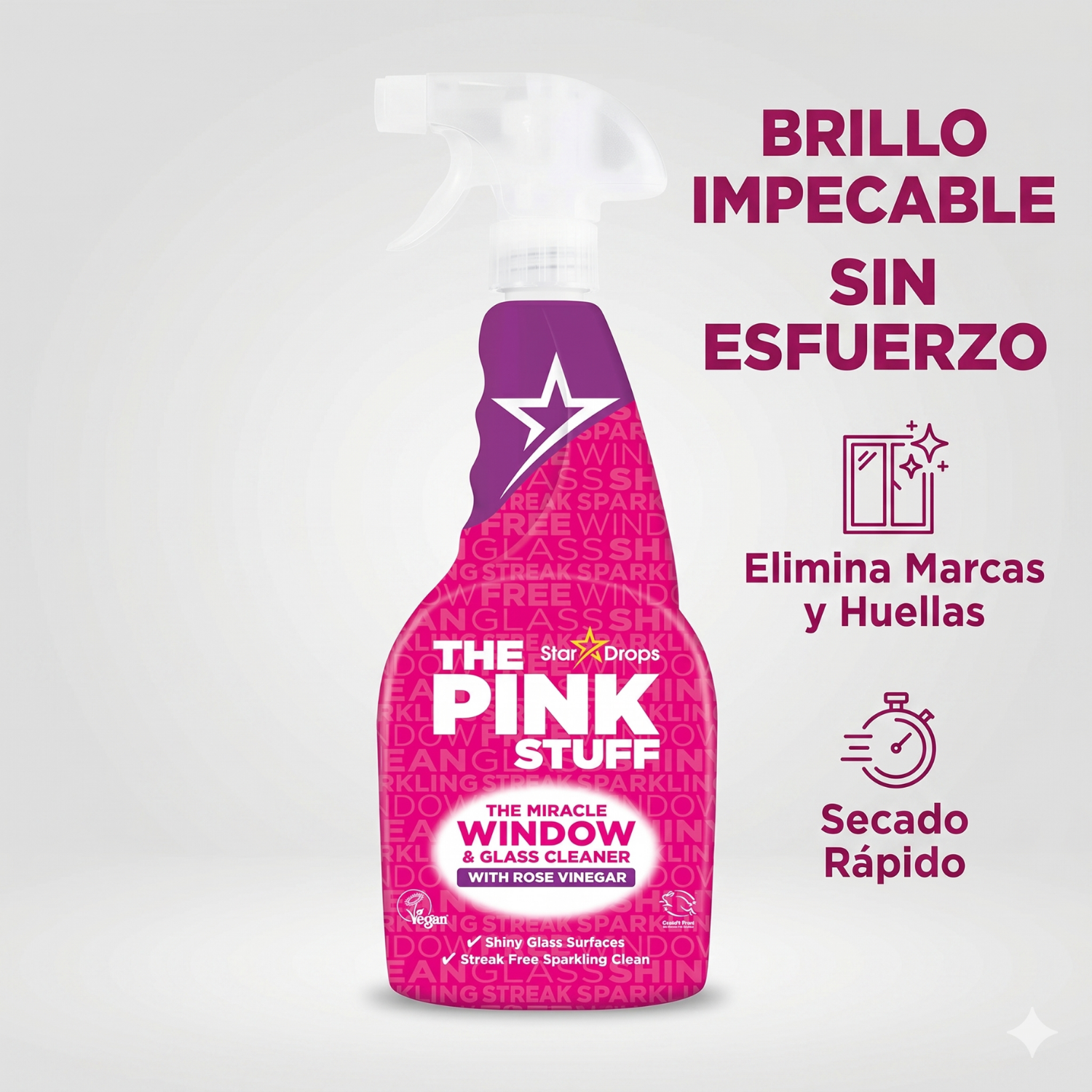 Limpia Vidrios Vinagre Rosa Pink 750ml-1
