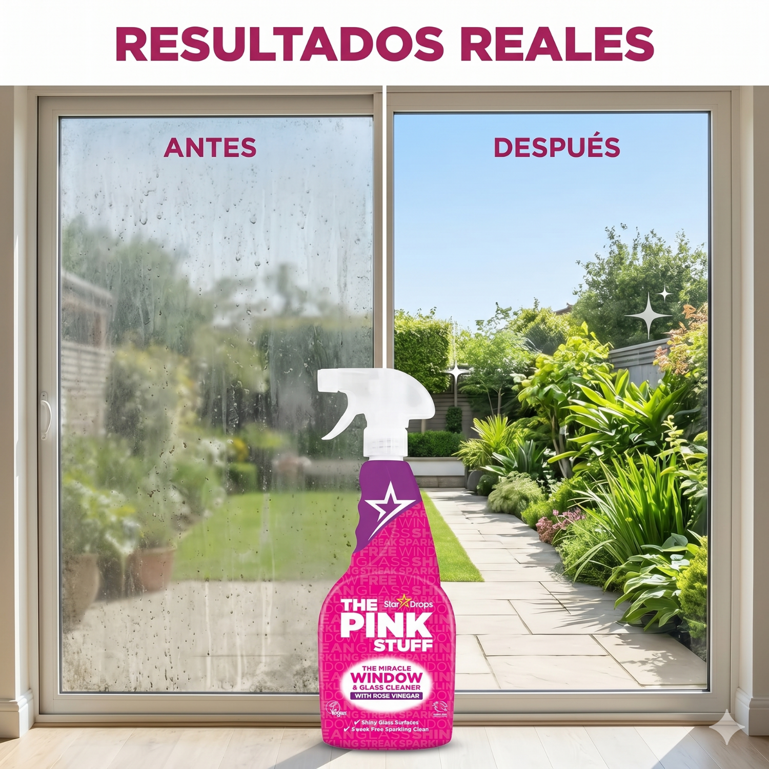 Limpia Vidrios Vinagre Rosa Pink 750ml-2