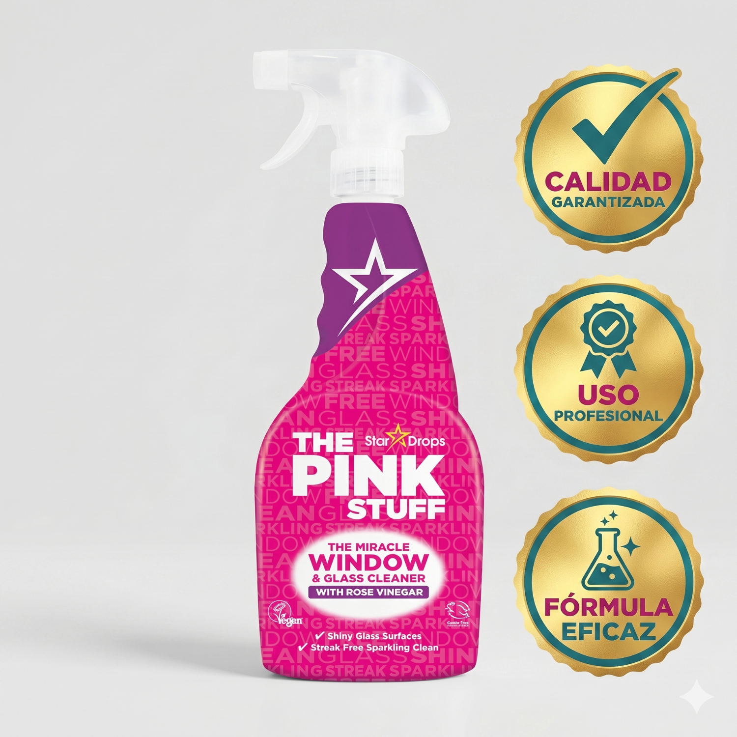 Limpia Vidrios Vinagre Rosa Pink 750ml-5