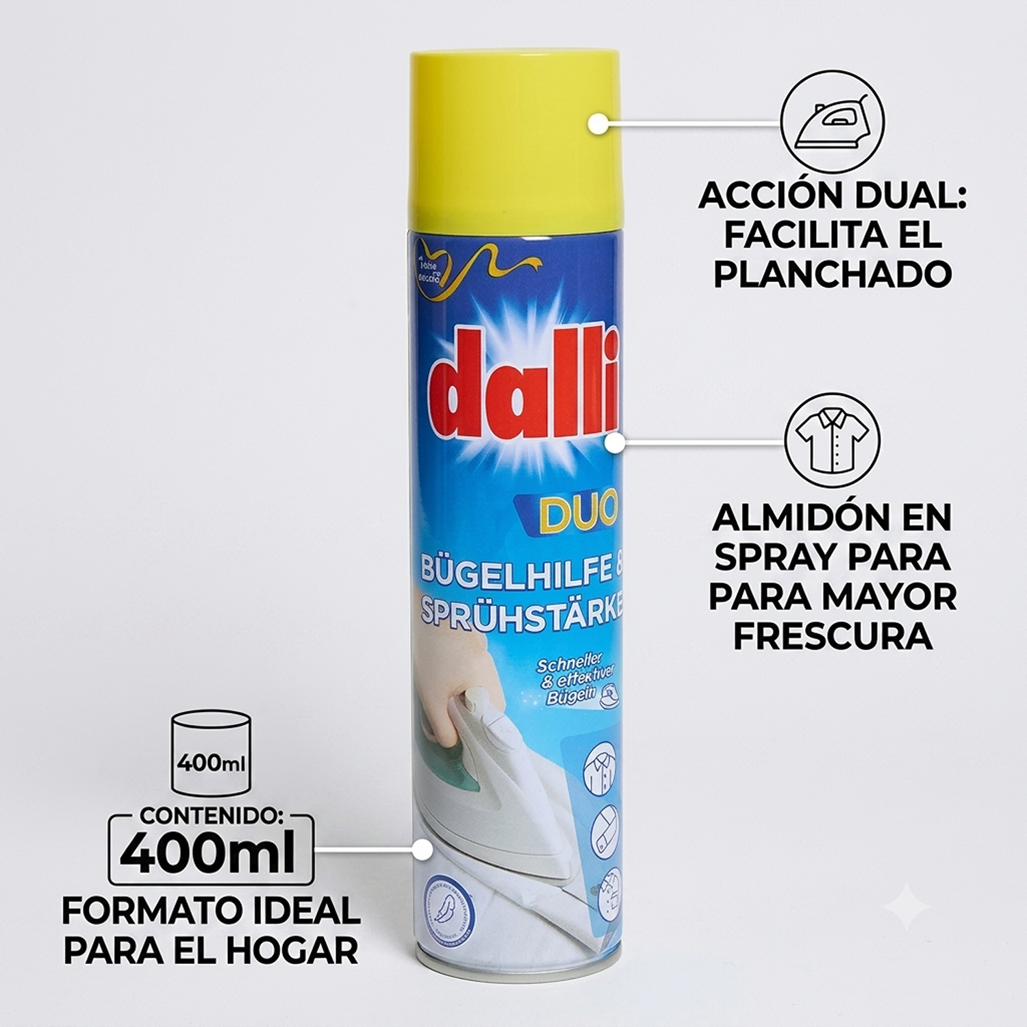 Apresto Planchar Dalli Duo 2en1 Spray Antiarrugas 400ml-3