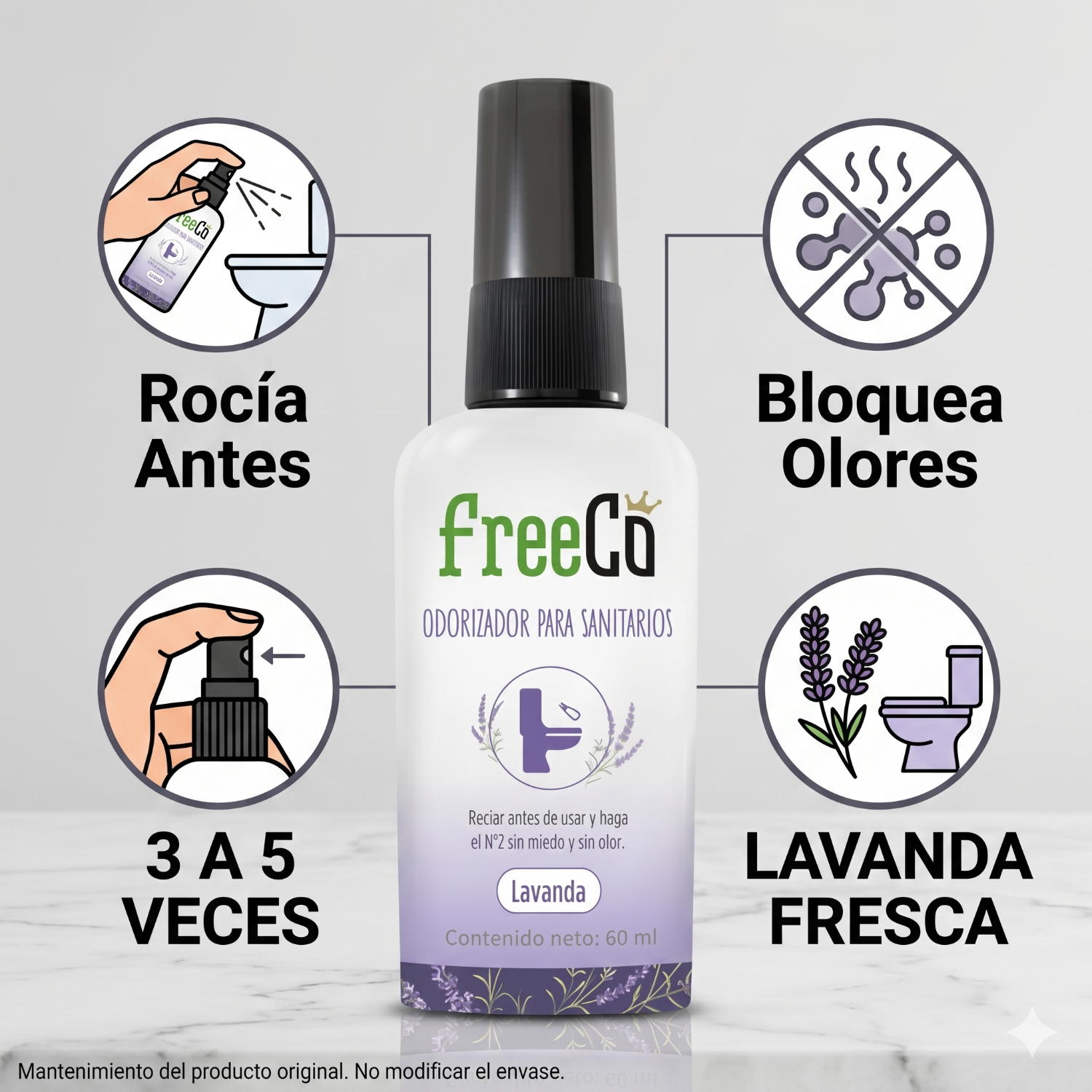 Eliminador de Olores Freeco Aroma LAVANDA 60 ml-2