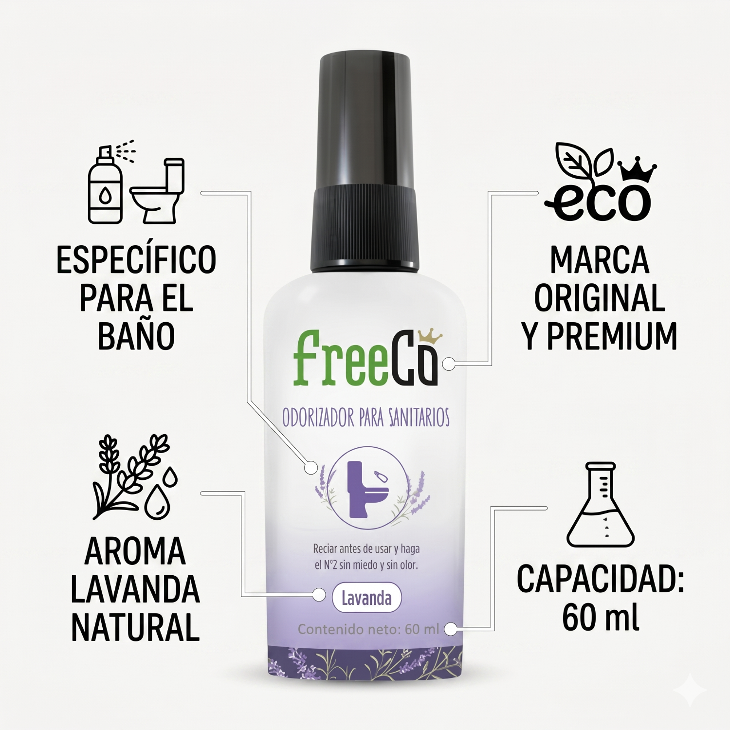 Eliminador de Olores Freeco Aroma LAVANDA 60 ml-3