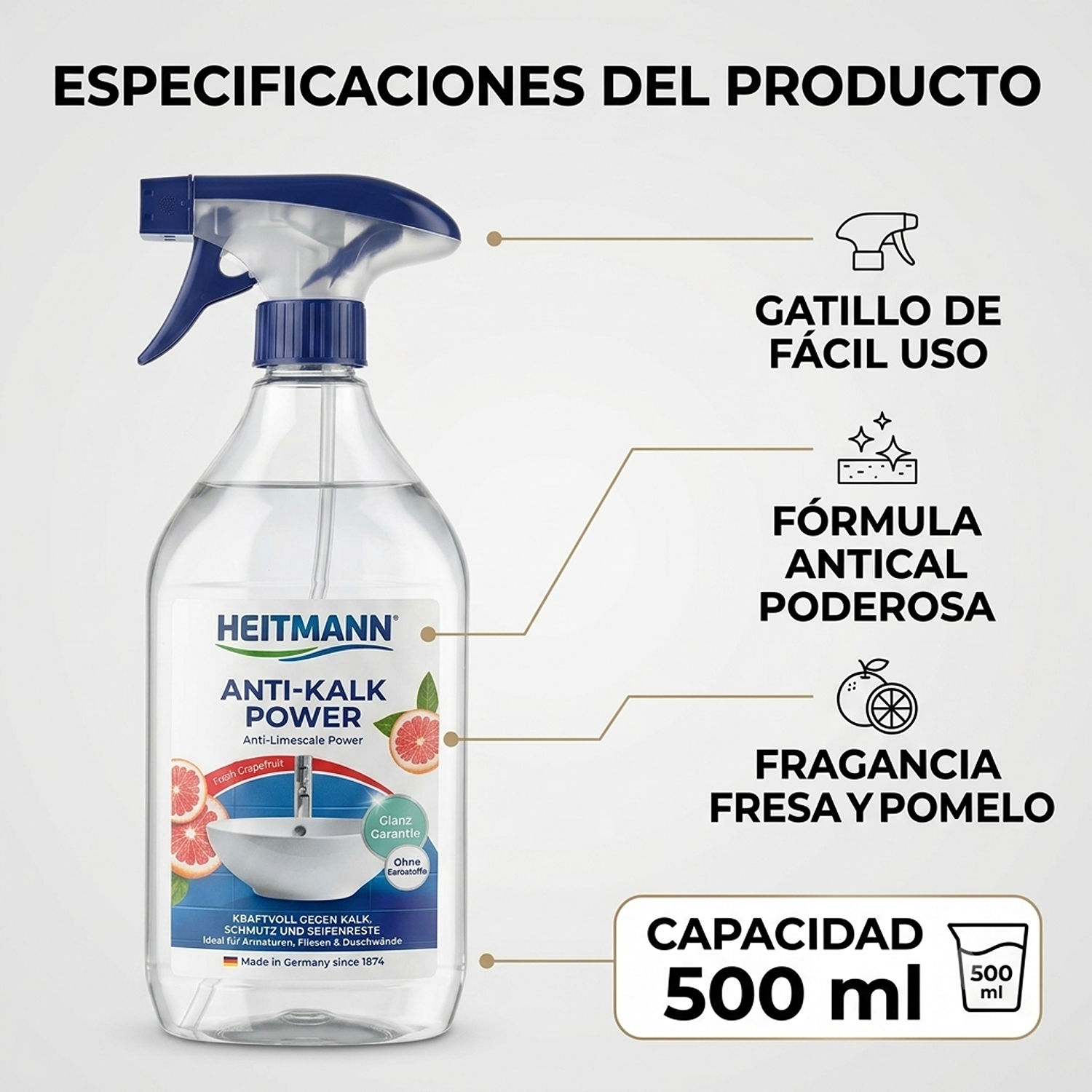 Limpiador Antisarro Baño Heitmann Antical 500ml-6