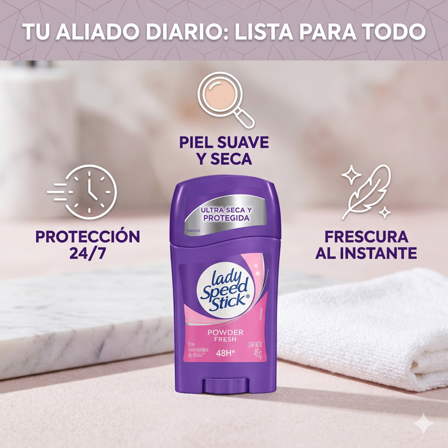 Desodorante Antitranspirante Lady Speed Stick 45g-3