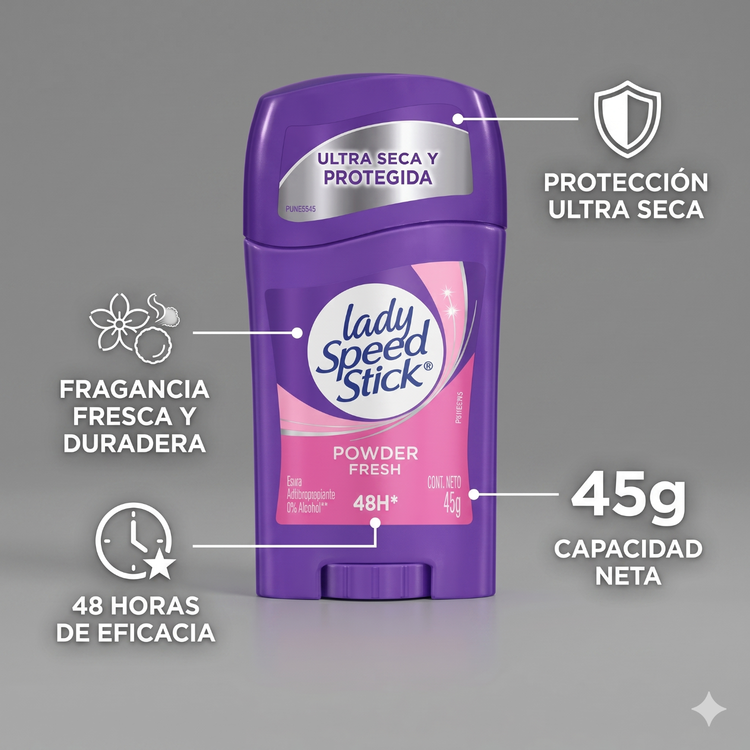 Desodorante Antitranspirante Lady Speed Stick 45g-2