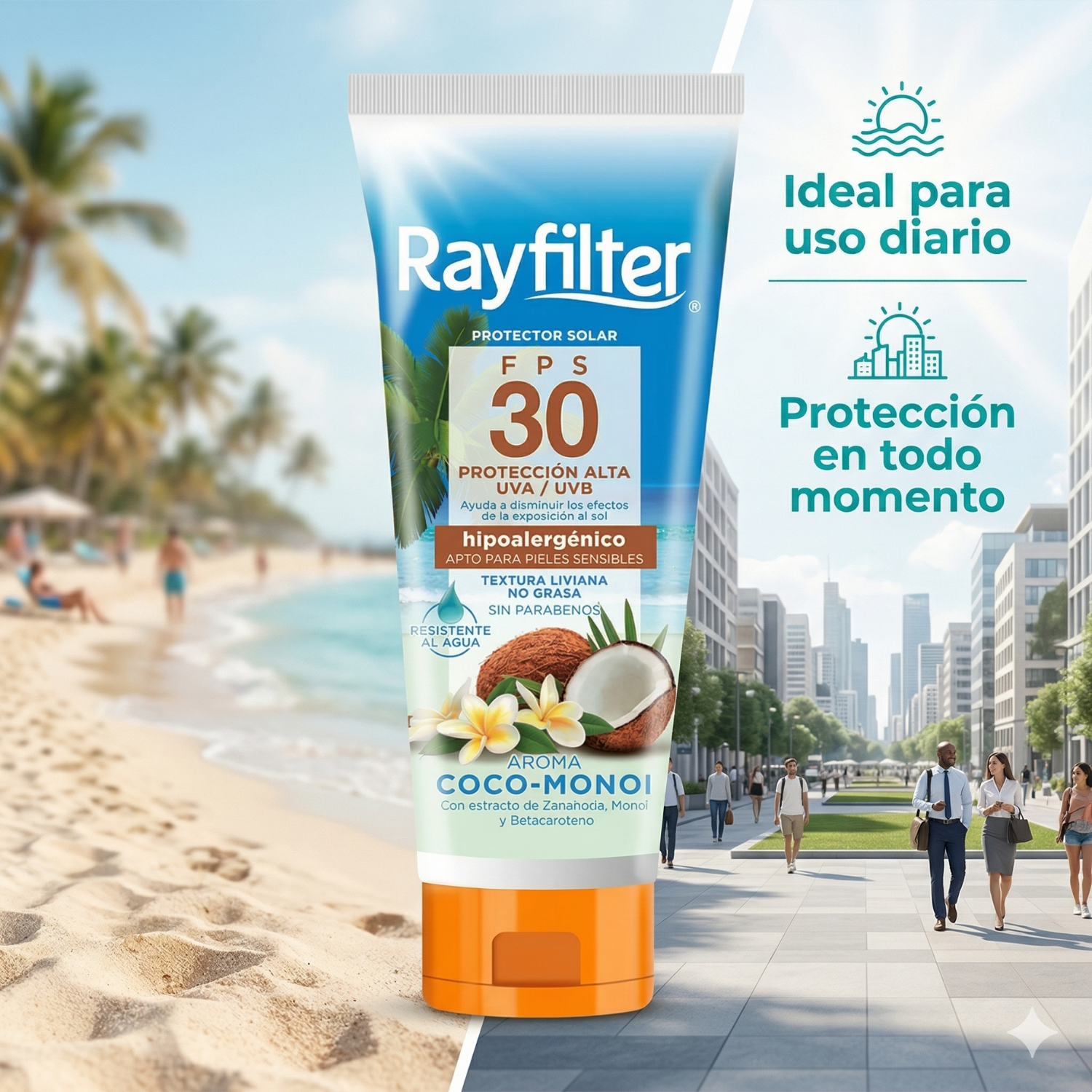 Protector Solar Rayfilter Fps 30 Coco Monoi 190 Gr-6