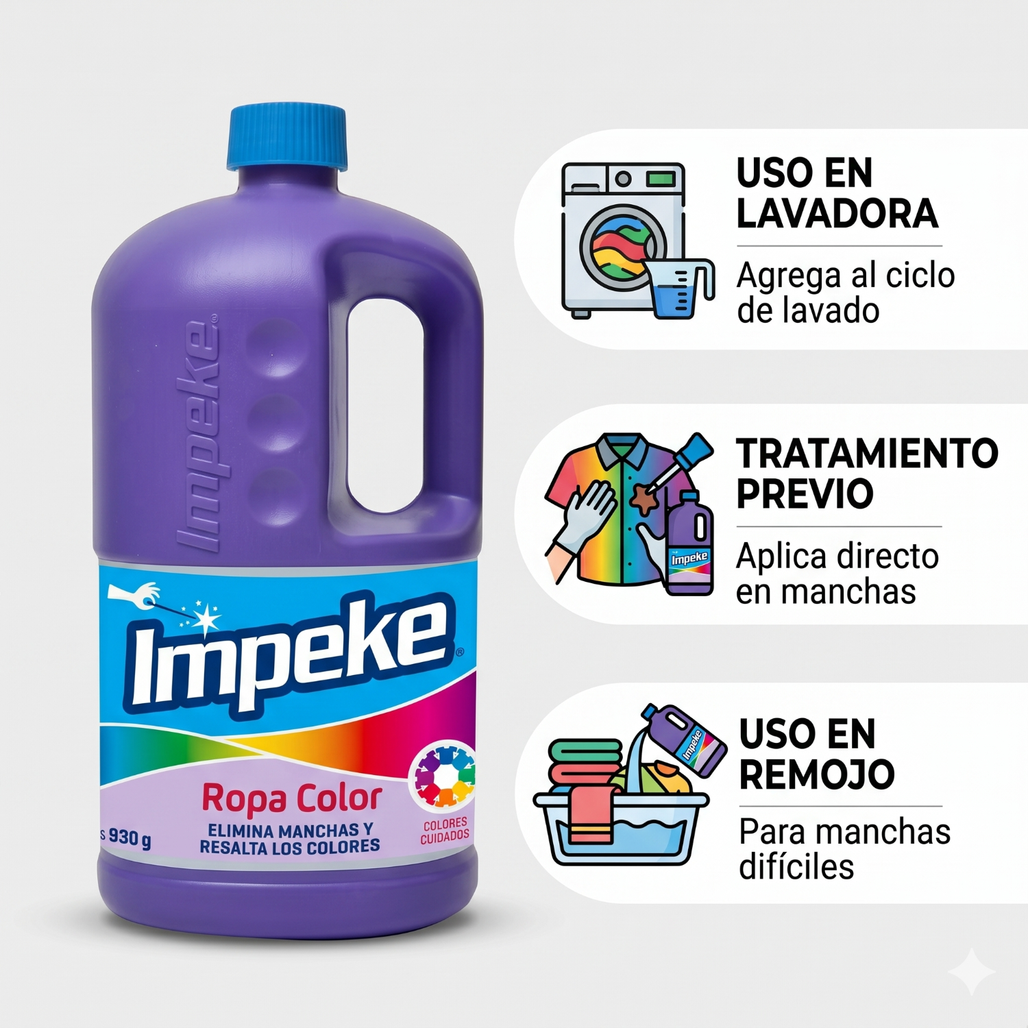 Quitamanchas Ropa Color 930gr Impeke-3