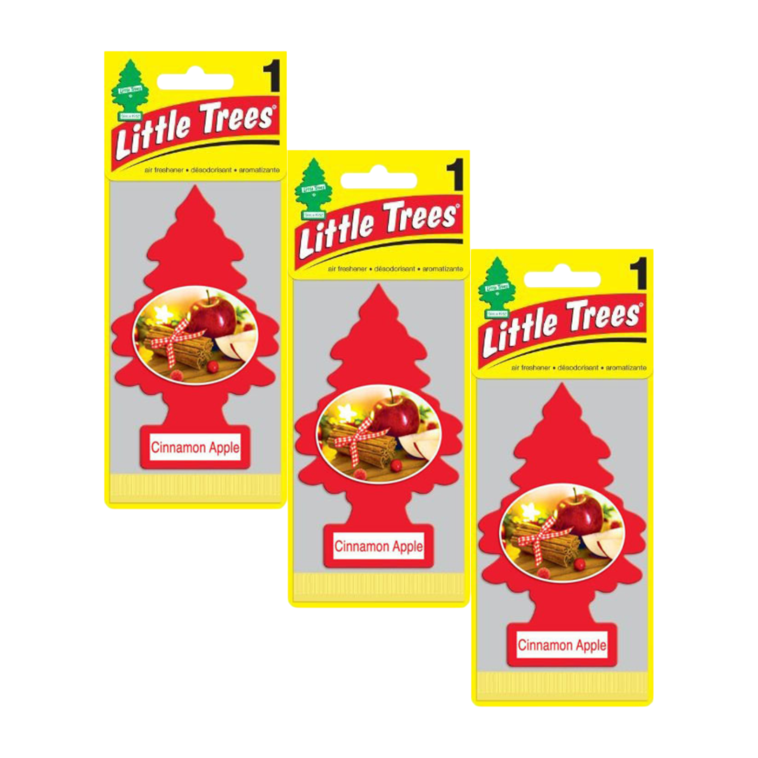Aromatizante Pino Manzana Canela Little Trees Pack X 3unid-0