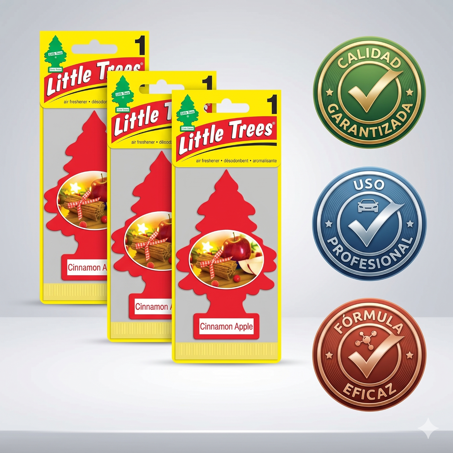 Aromatizante Pino Manzana Canela Little Trees Pack X 3unid-4