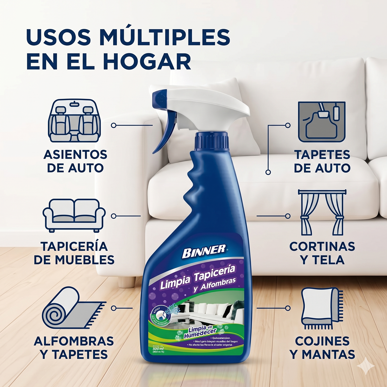 Limpiador Tapicería y Alfombras Binner 500ml-2