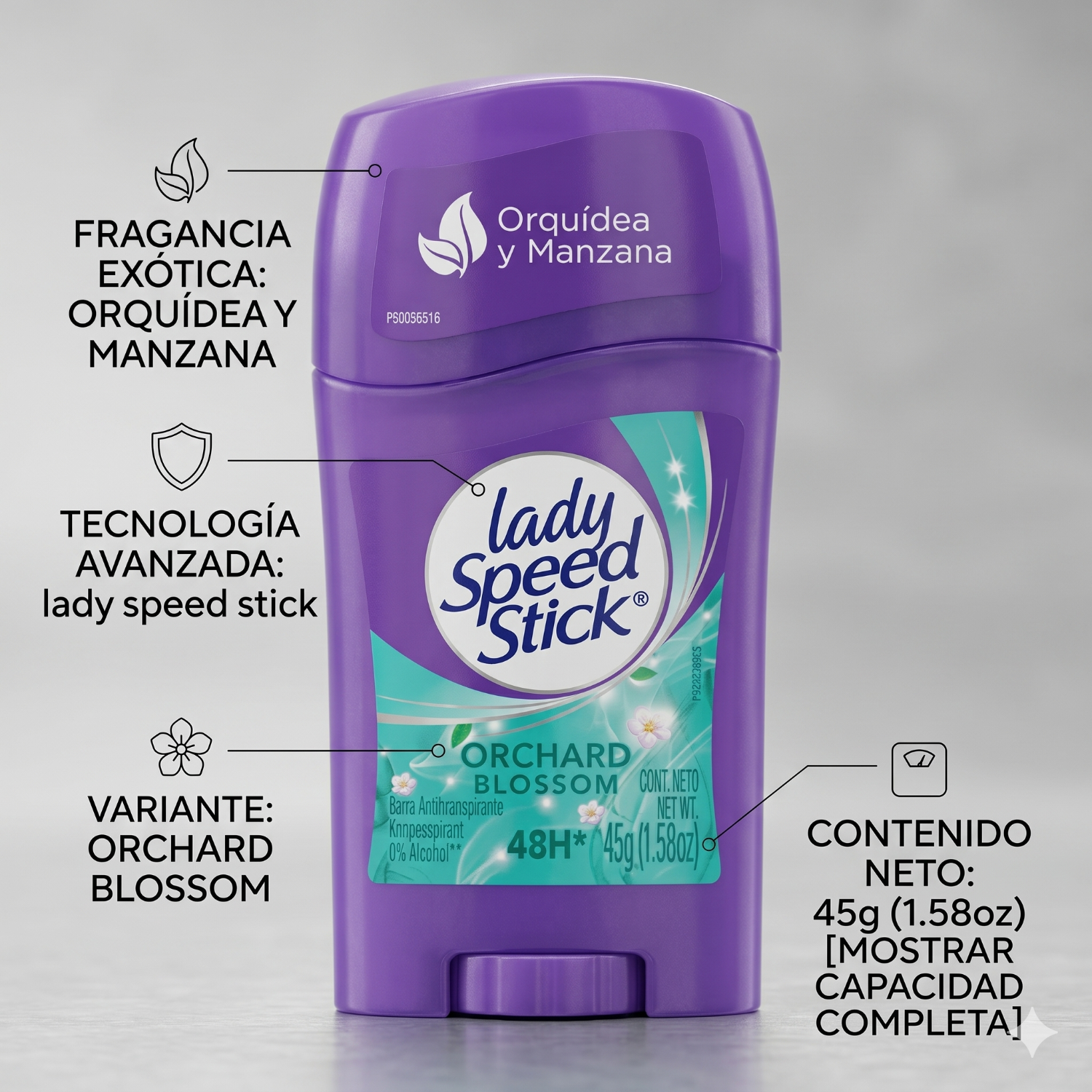 Desodorante barra Lady Speed Stick Orchard Blossom 45gr-3