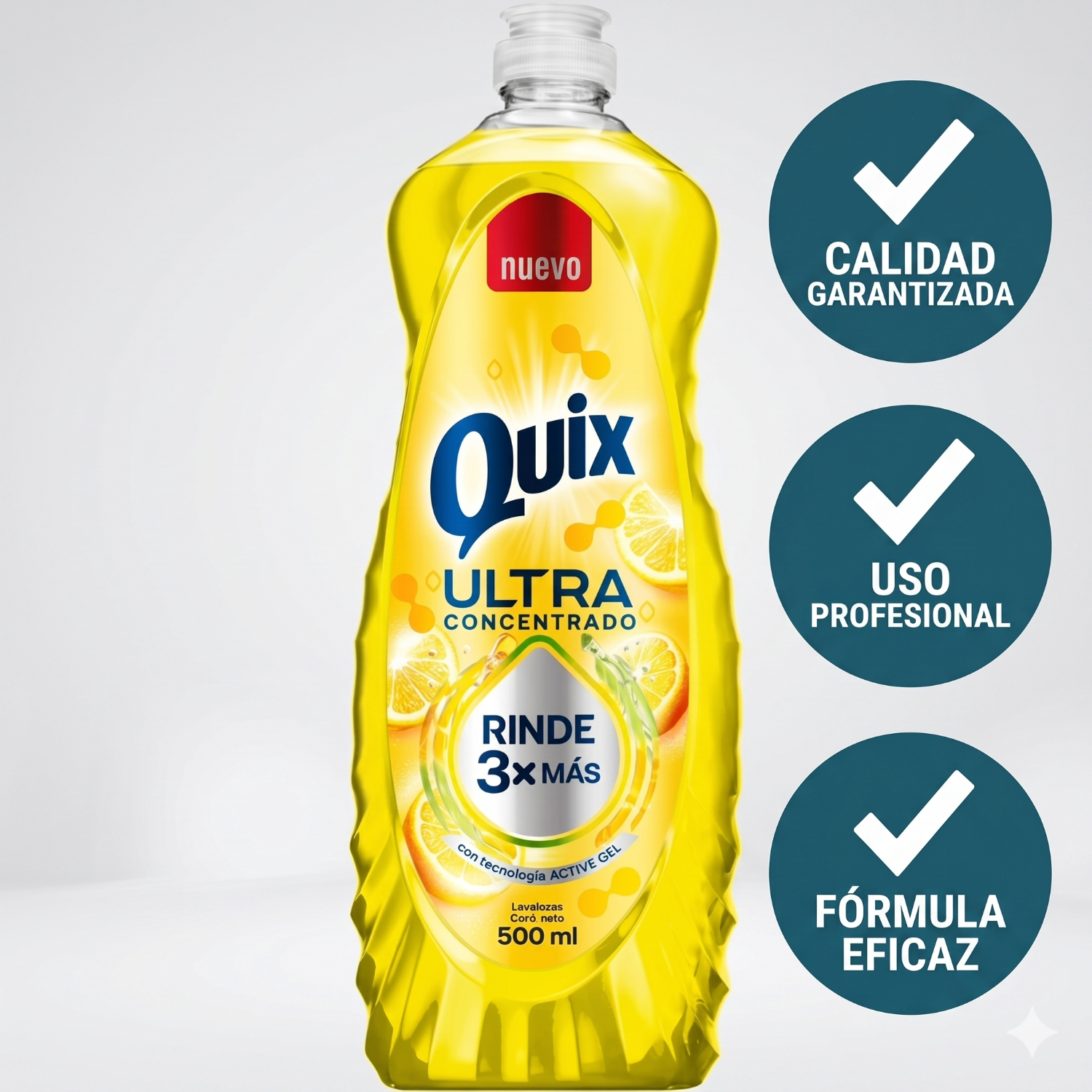 Lavaloza Quix Amarillo 500 ml Alto Poder Desengrasante-4