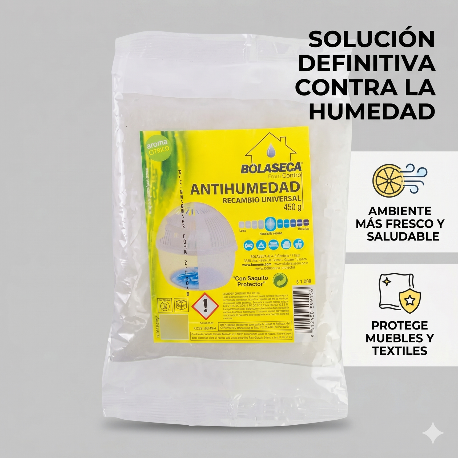 Sistema Antihumedad Bolaseca Recarga Cítrico 450g-1