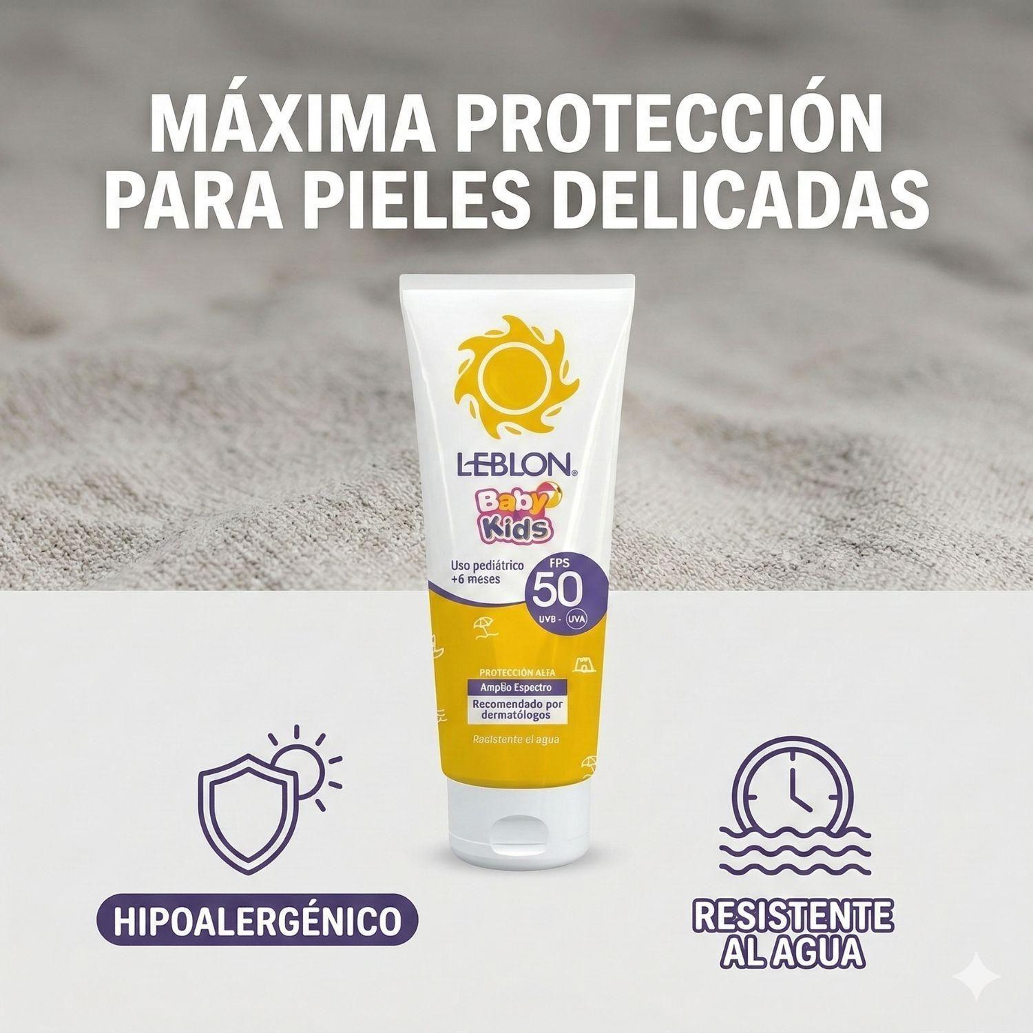 Protector Solar Niños Leblon Baby Kids FPS50 190g-5