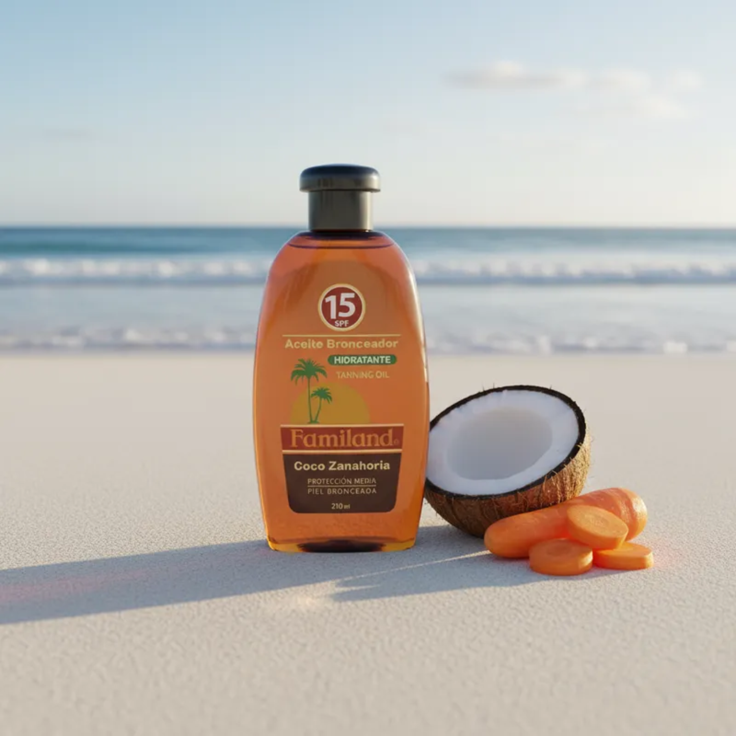Bronceador Aceite Familand FPS15 Coco Zanahoria 210 ml-4