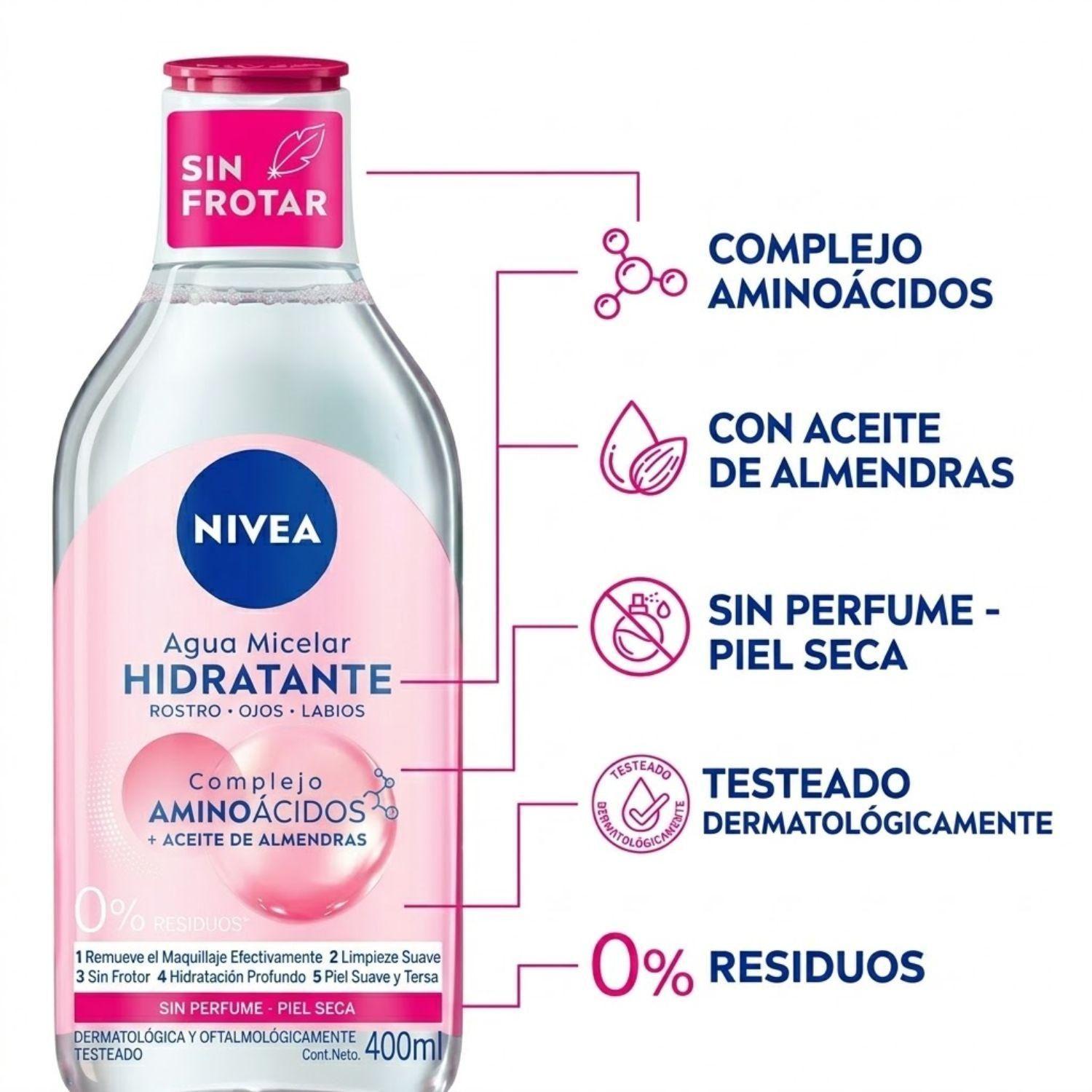 Agua Micelar Nivea Hidratante 400ml: Piel Seca y Sensible-2