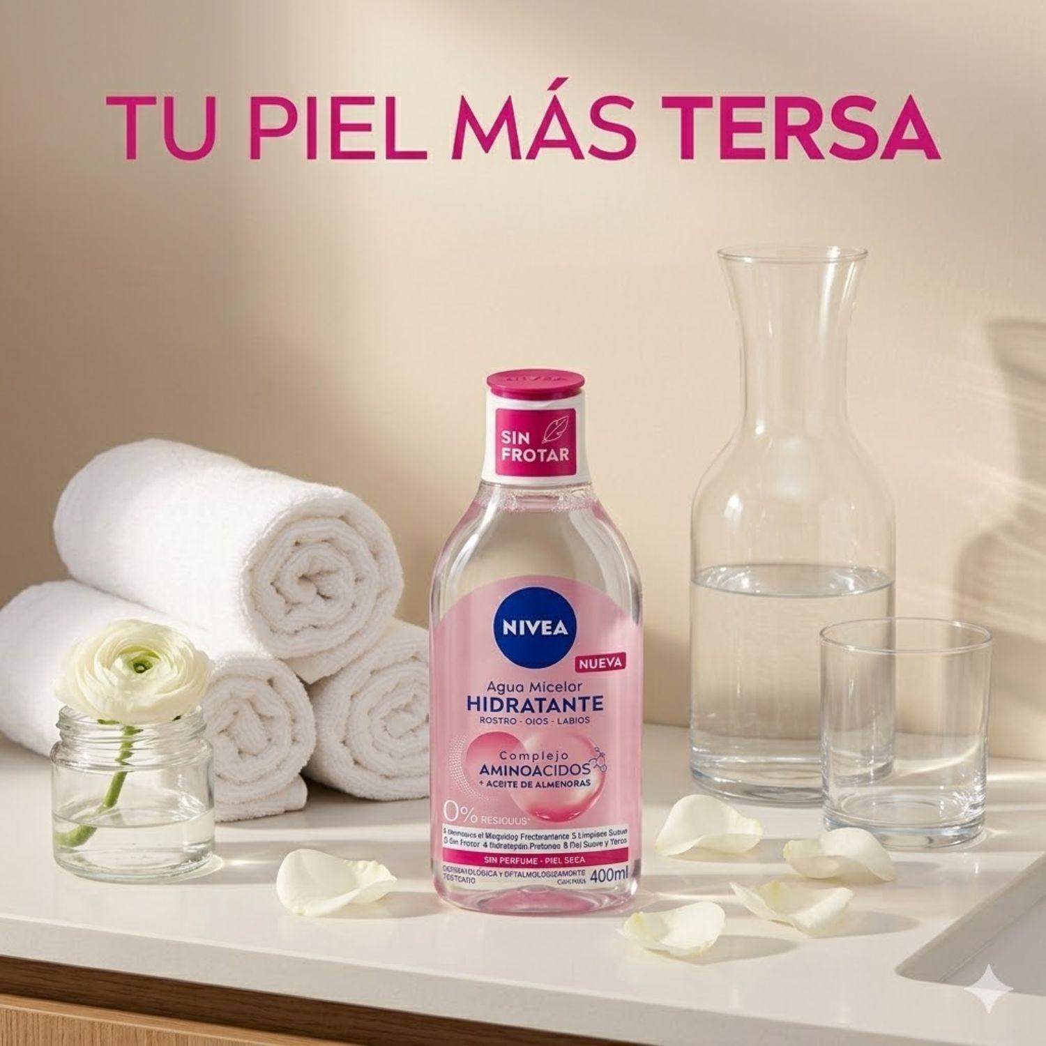 Agua Micelar Nivea Hidratante 400ml: Piel Seca y Sensible-4