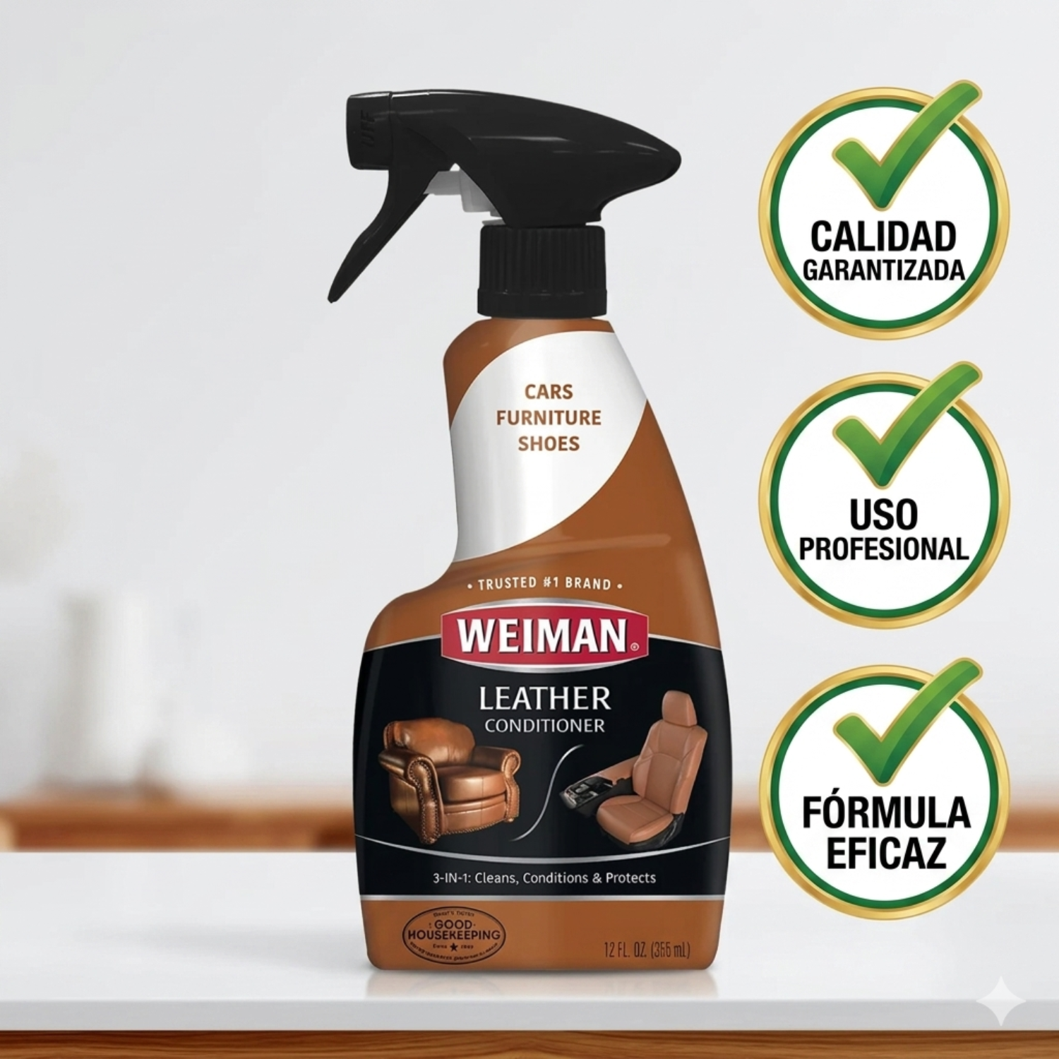 Limpiador Acondicionador De Cuero Weiman 3En1 355ml-4