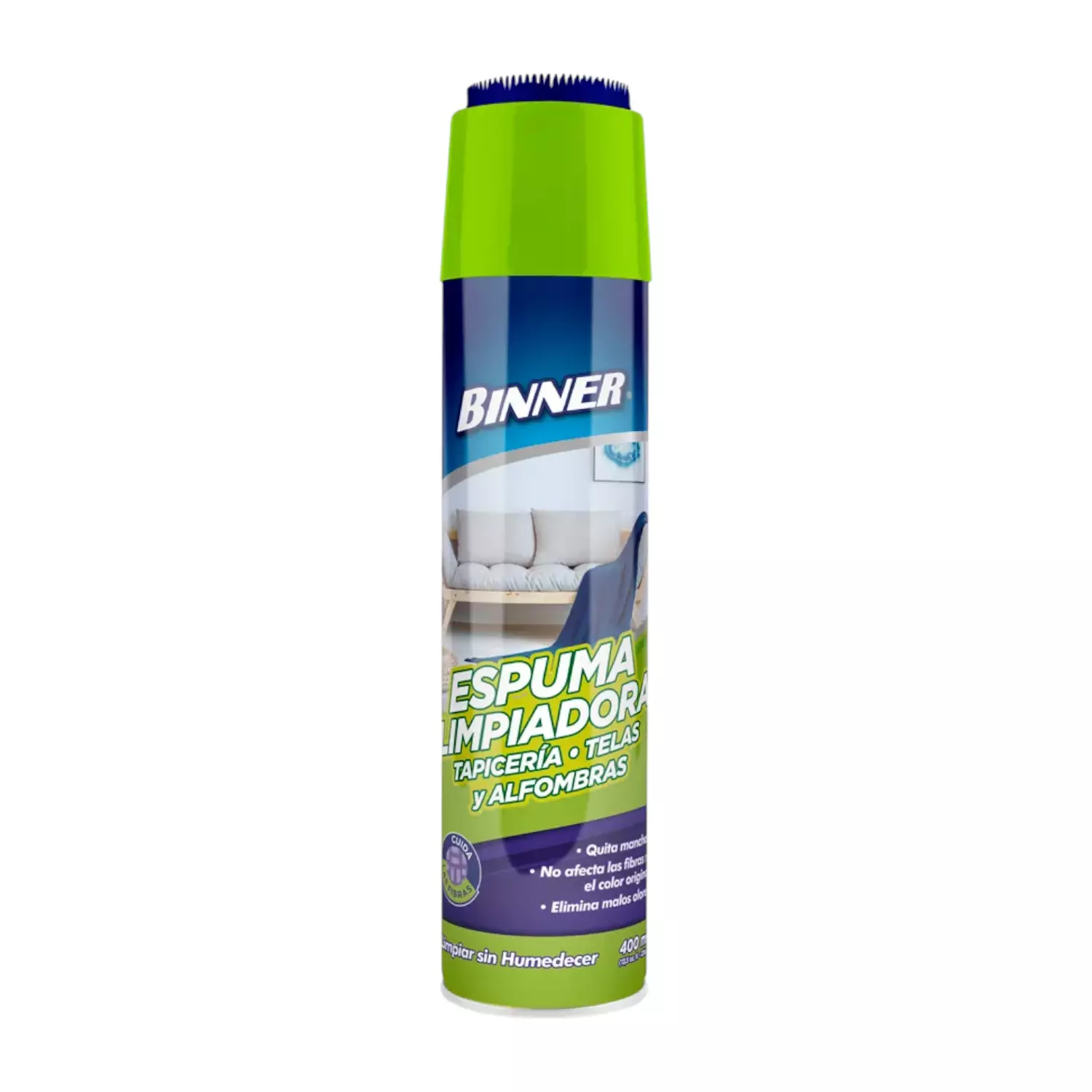 Limpiador Tapicería Telas Alfombras Binner Espuma 400ml-0