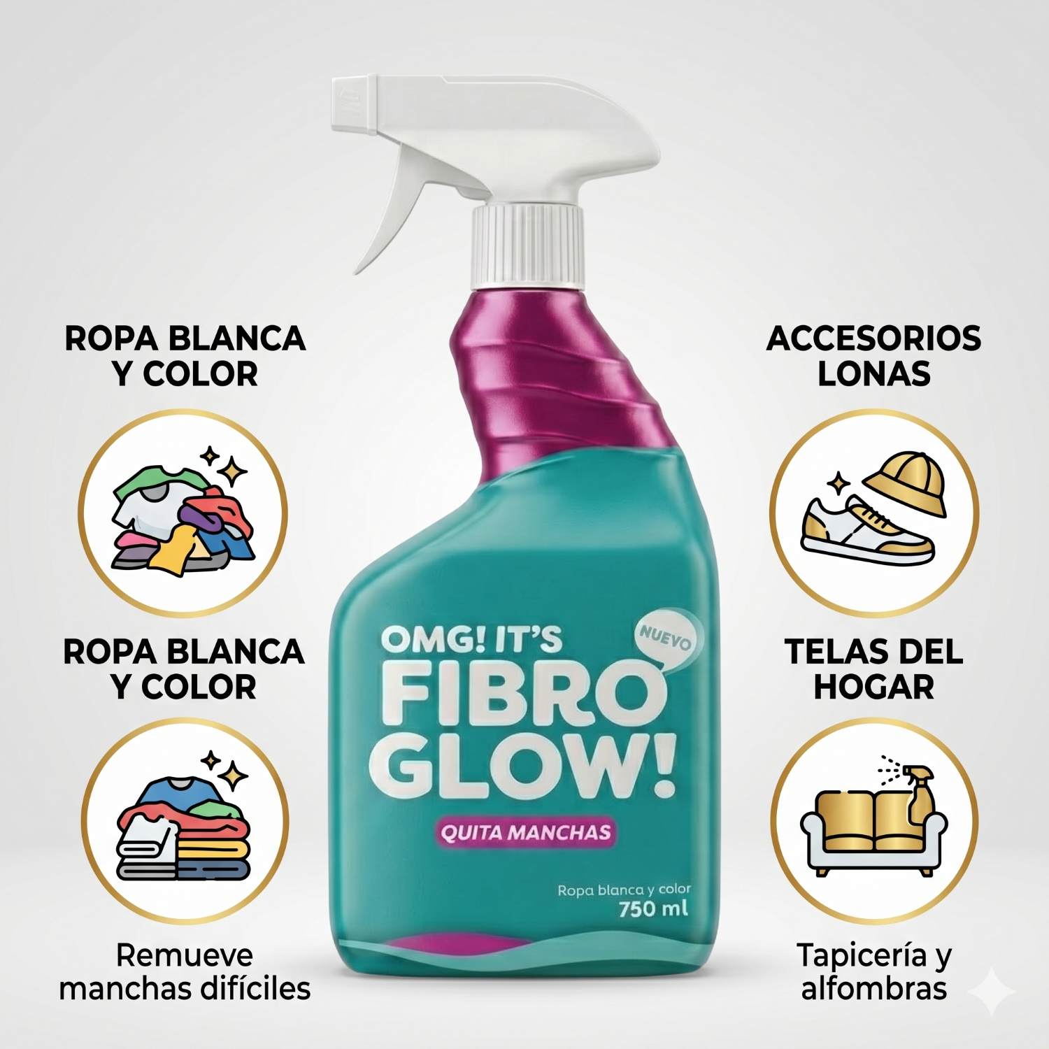 Quita Manchas Ropa Blanca Color Fibro Glow 750ml-2