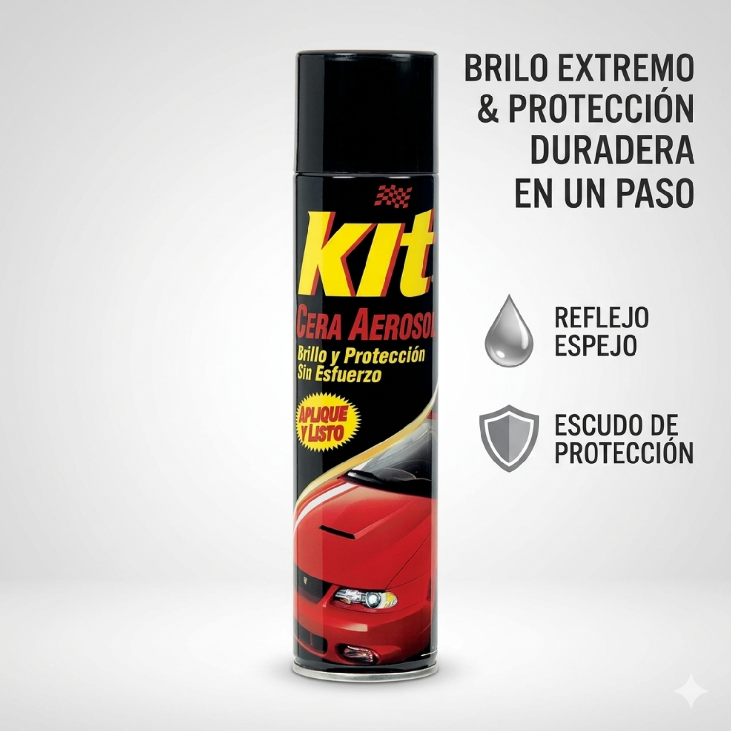 Cera para Autos en Aerosol Kit 360ml Brillo y Protección-4