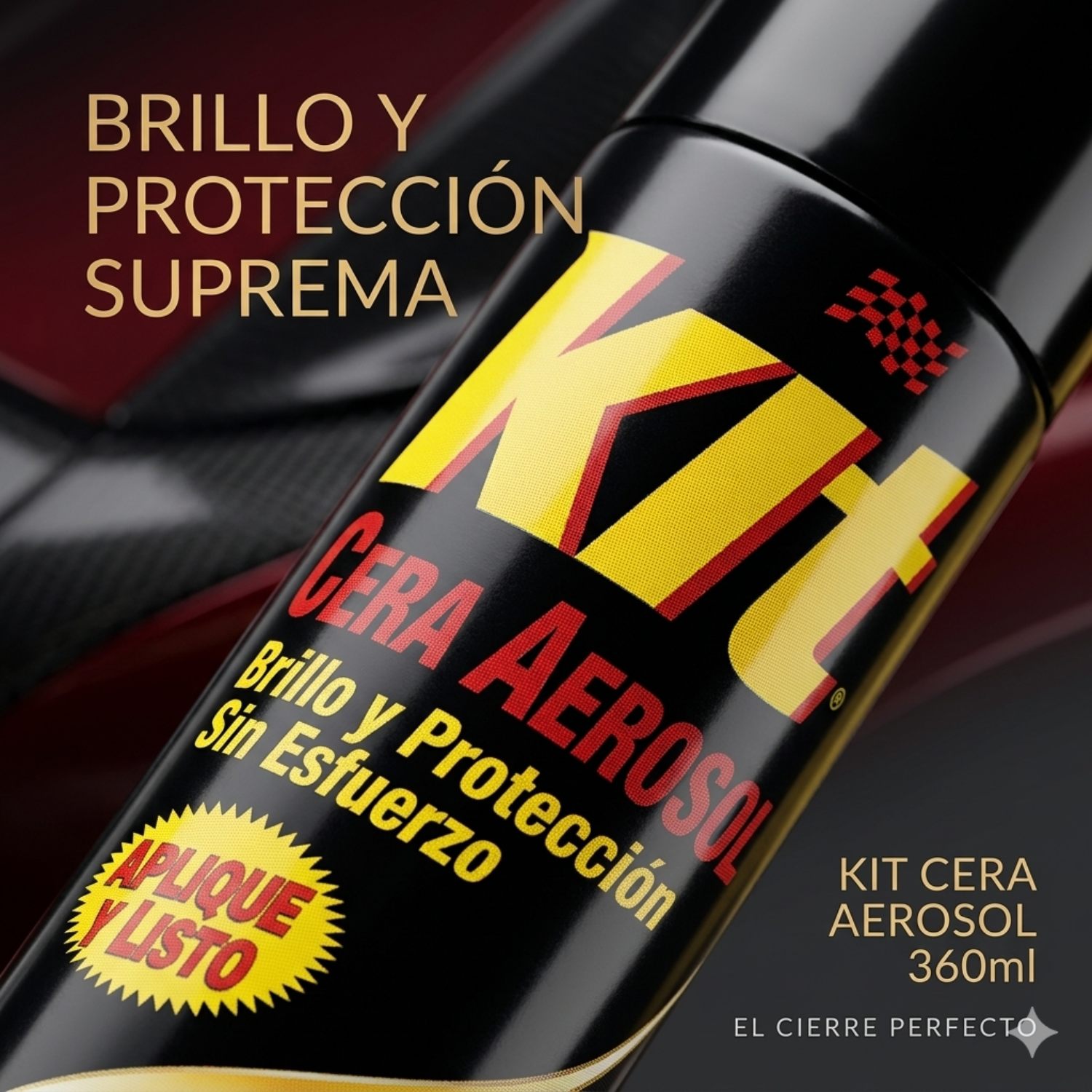Cera para Autos en Aerosol Kit 360ml Brillo y Protección-5