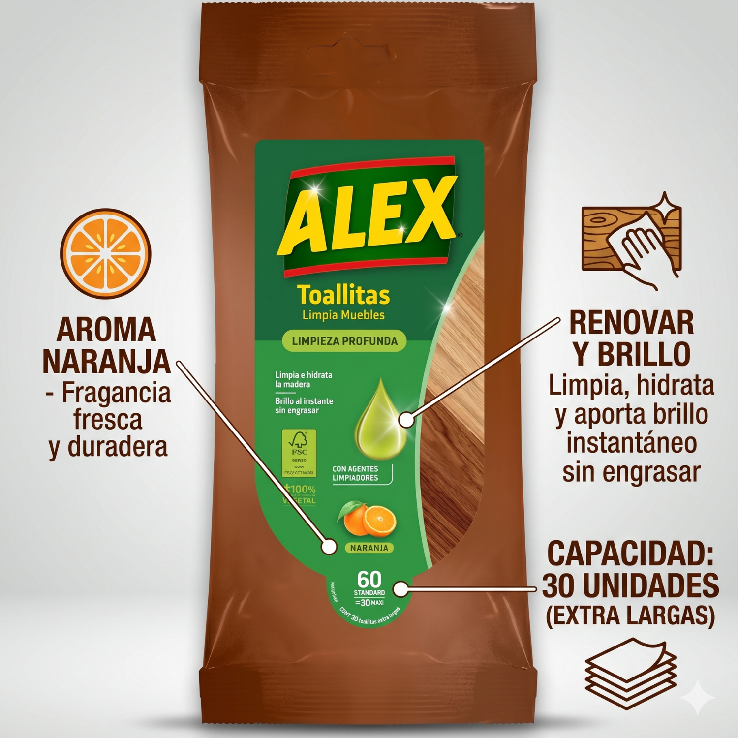 Toallitas Alex Renovadoras Para Muebles 30 Unid-3