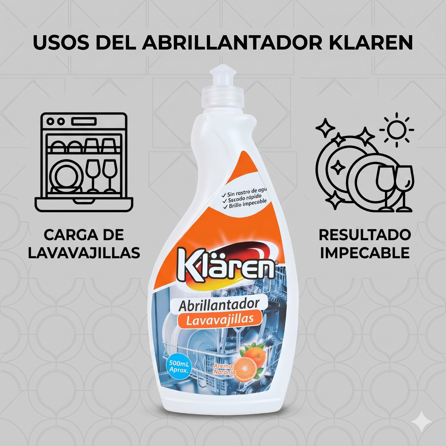 Abrillantador Lavavajillas Klaren 500ml Naranja-2