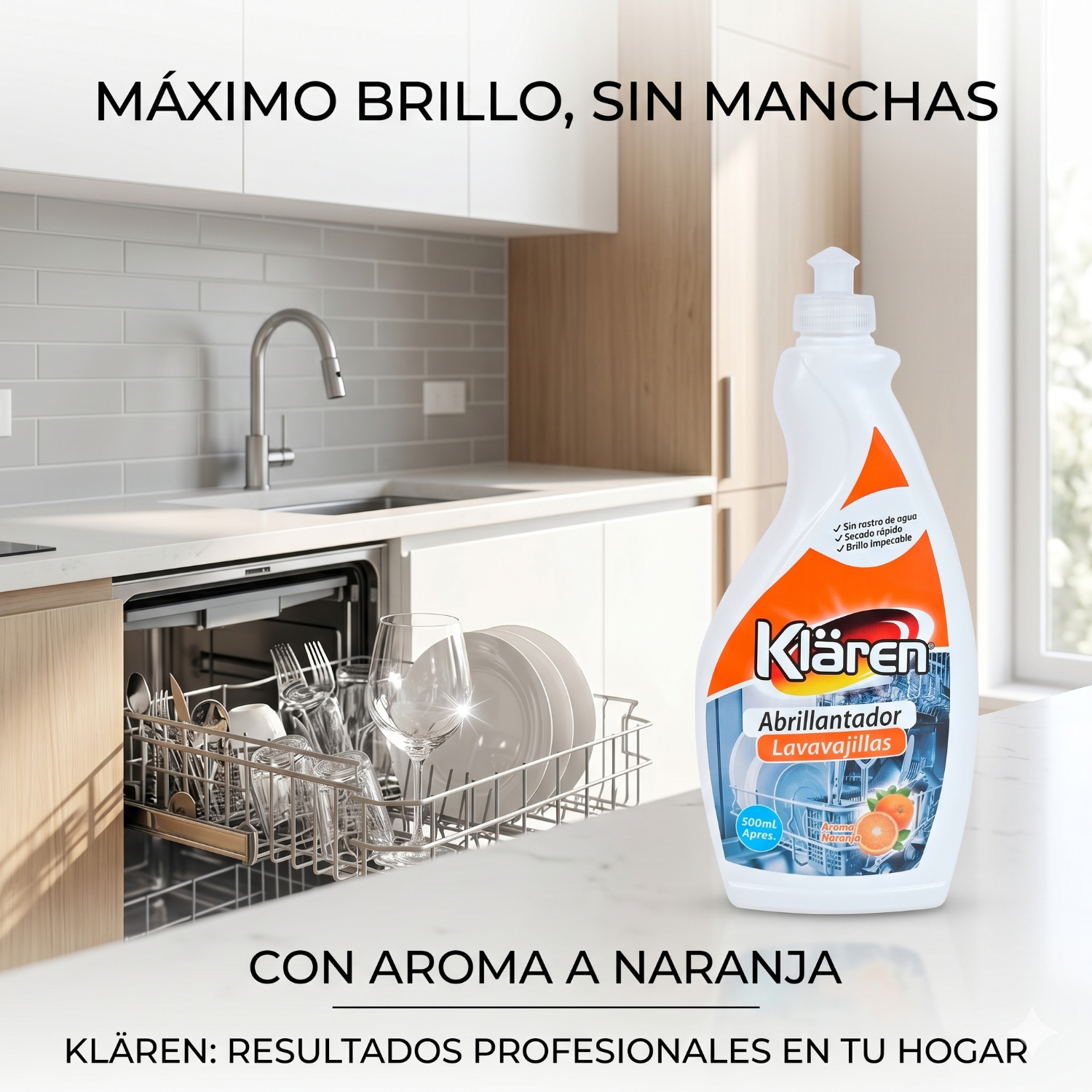 Abrillantador Lavavajillas Klaren 500ml Naranja-5
