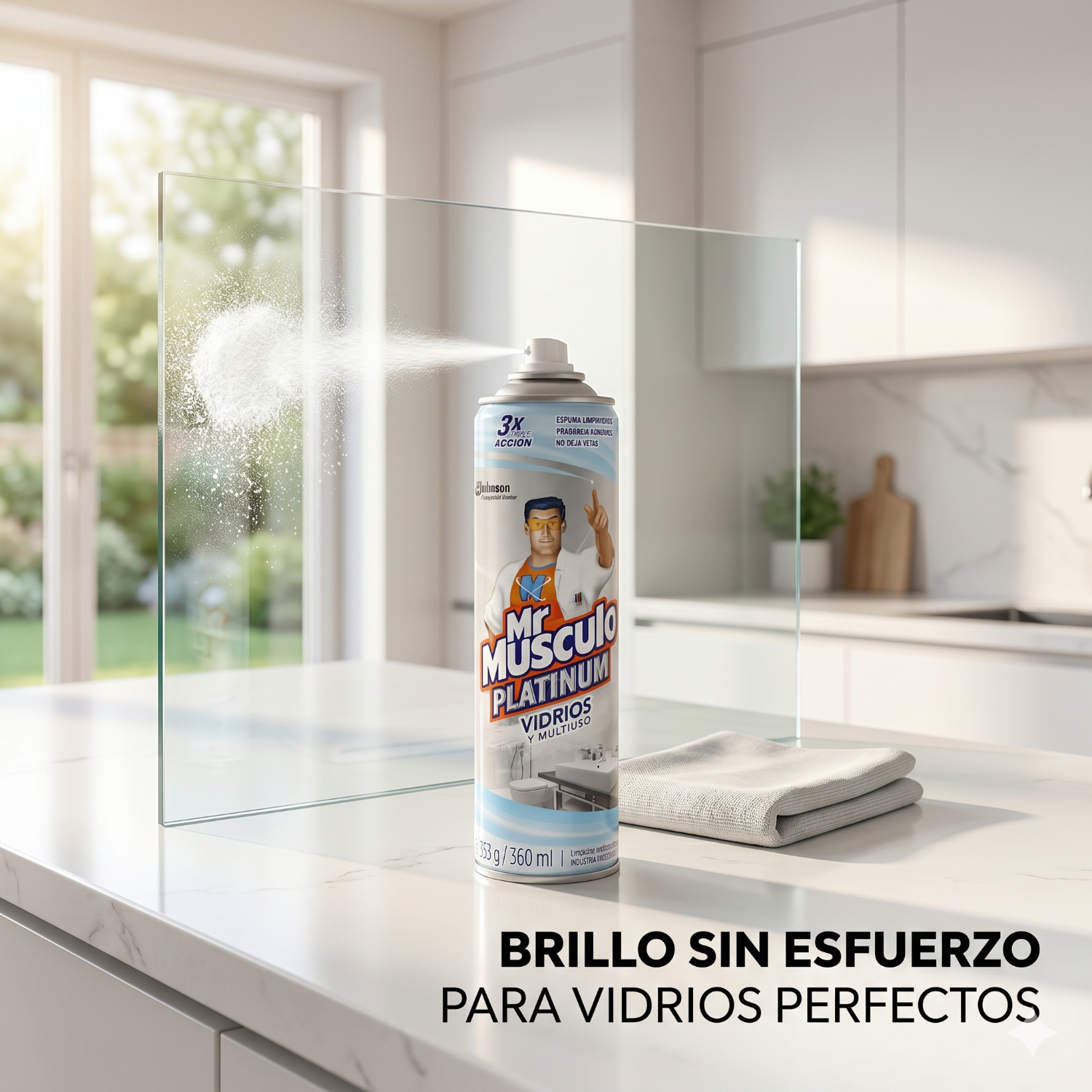 Mr Músculo Limpiavidrios Espuma 360ml Triple Acción-7